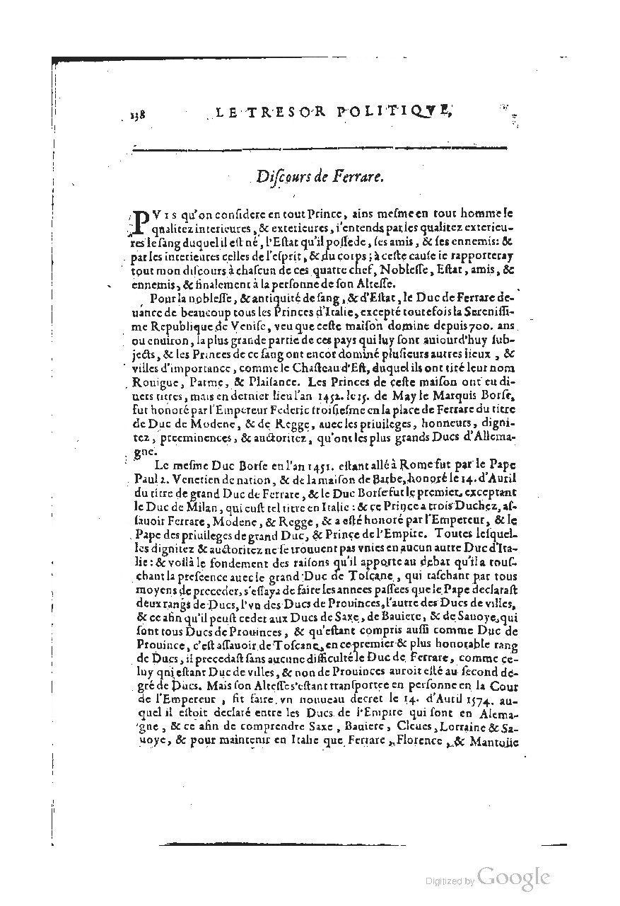 1611 - Pierre Chevalier - Trésor politique - UGent