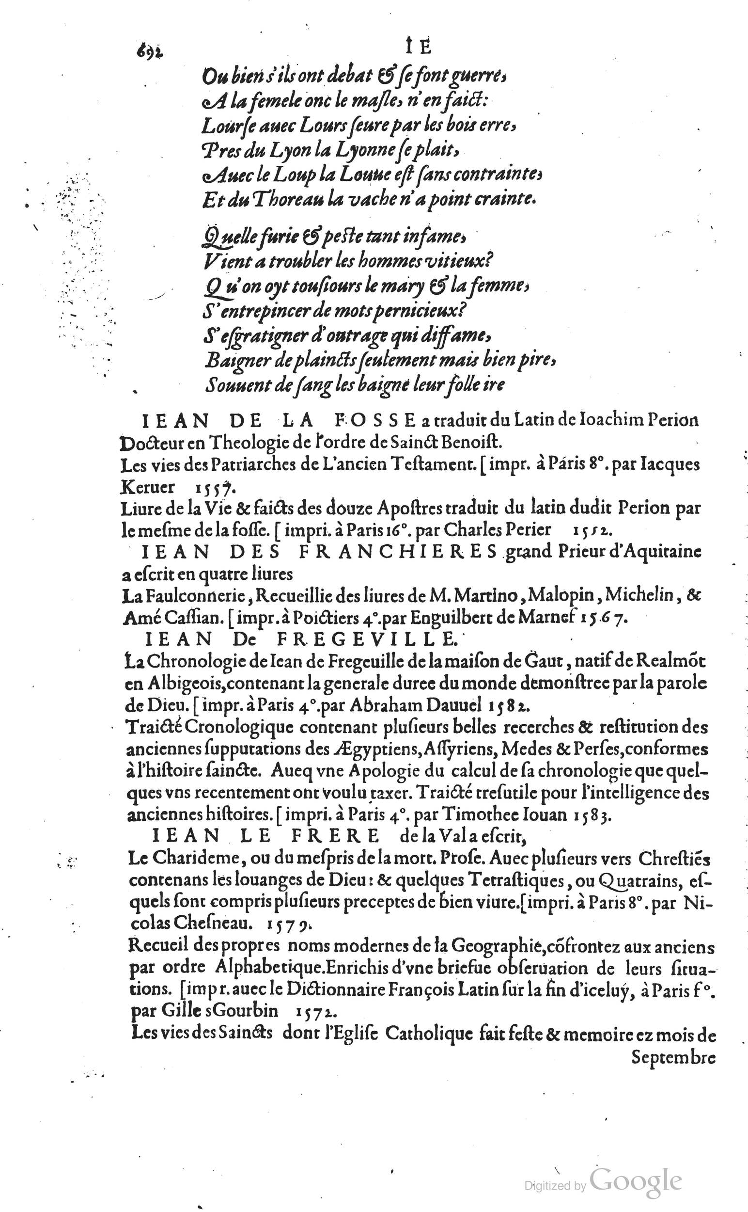 1585 - Barthélemy Honorat - Bibliothèques françaises - BSB Munich