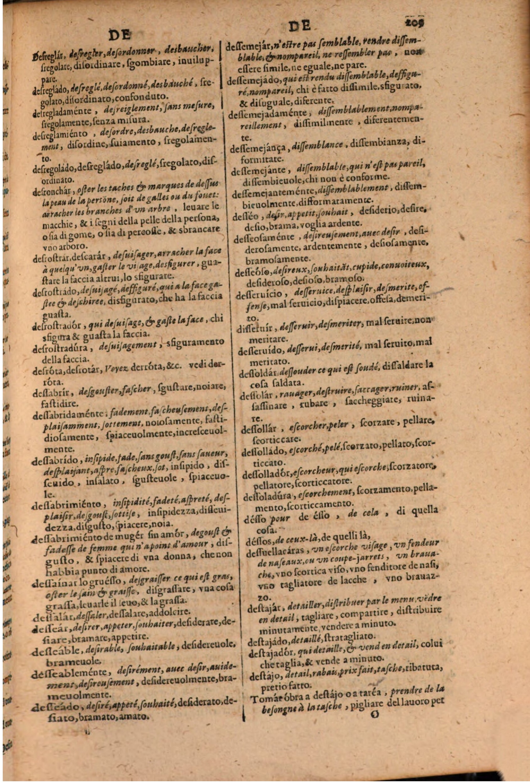 1606 - Samuel Crespin - Thresor des trois langues, francoise, italiene et espagnolle - BSB Munich