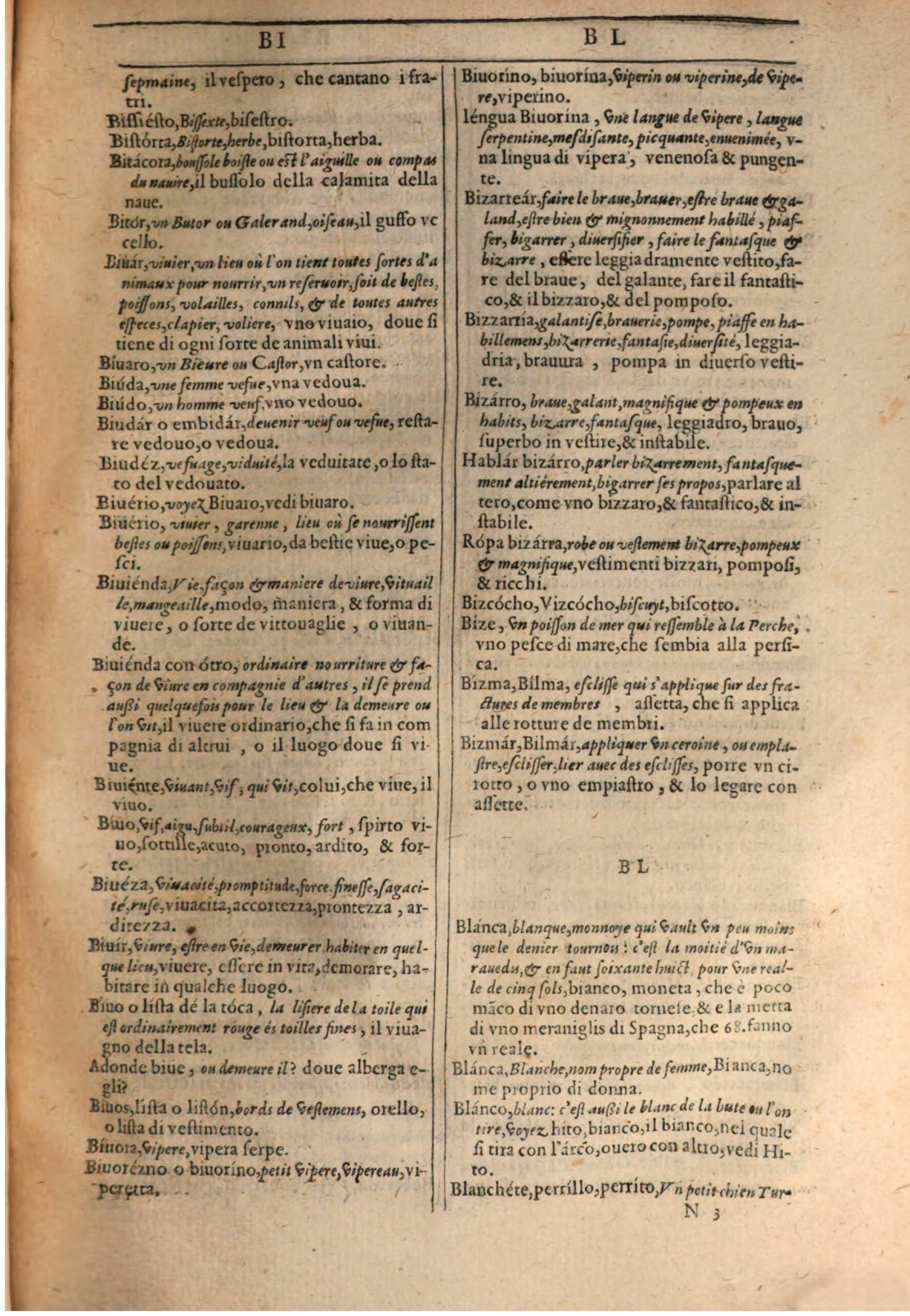 1609 - Philippe Albert et Alexandre Pernet - Trésor des trois langues française, italienne et espagnole (Première partie) - BSB Munich