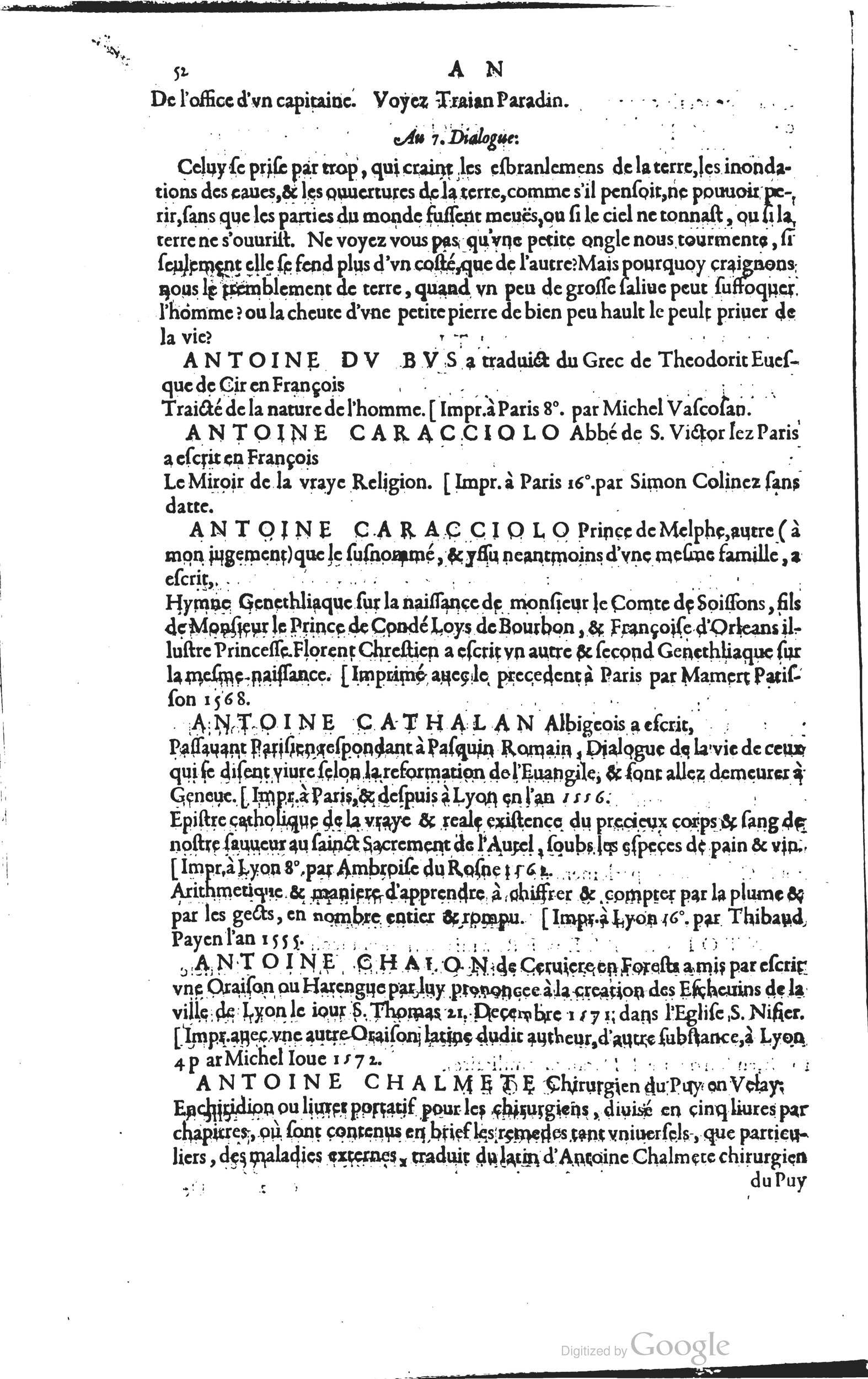1585 - Barthélemy Honorat - Bibliothèques françaises - BSB Munich