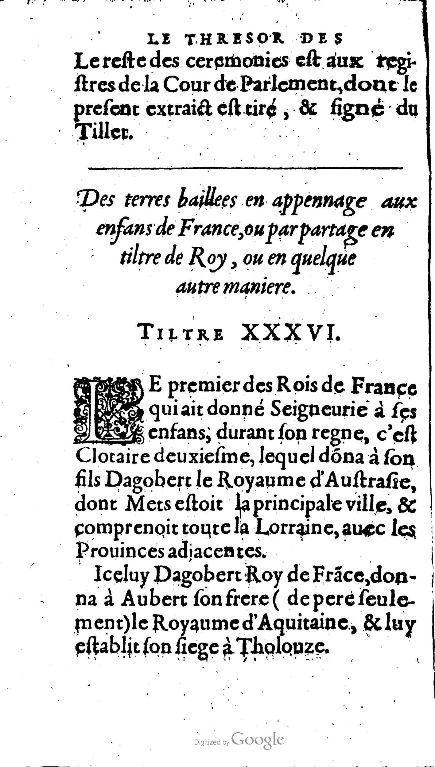 1604 - Galiot Corrozet - Trésor des histoires de France - BnF Arsenal