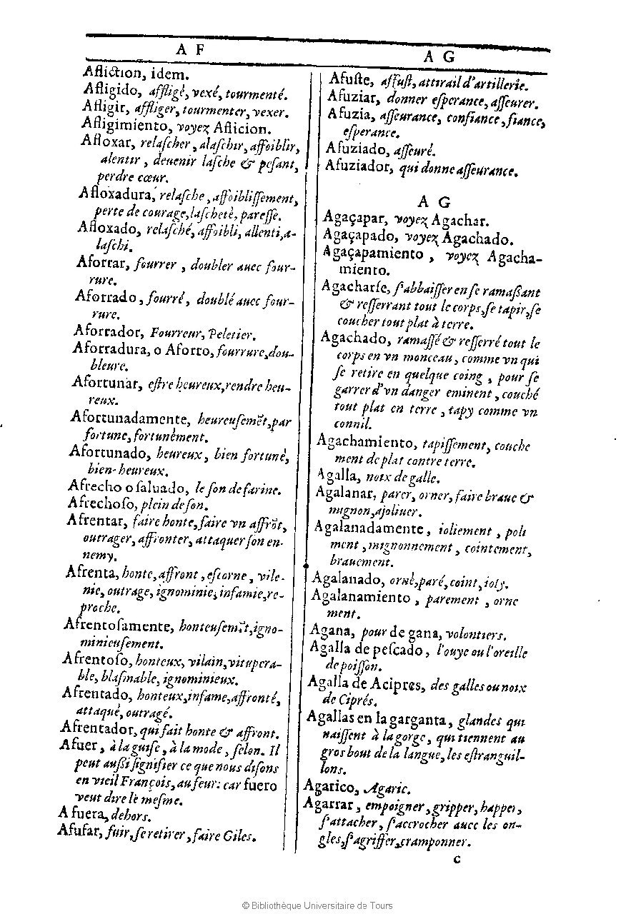 1607 - Marc Orry - Trésor des deux langues espagnole et française (Première et Seconde parties) - BU Tours