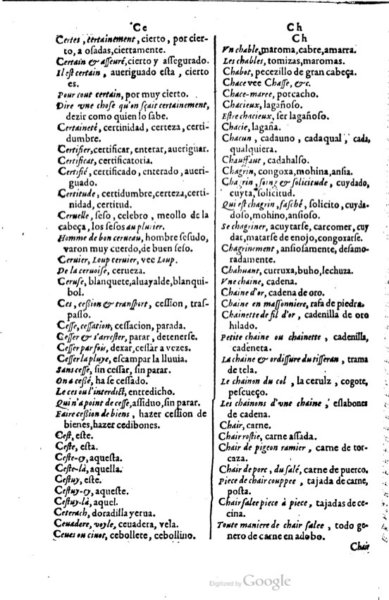 1621 - Adrian Tiffaine - Trésor des deux langues espagnole et française - BM Lyon