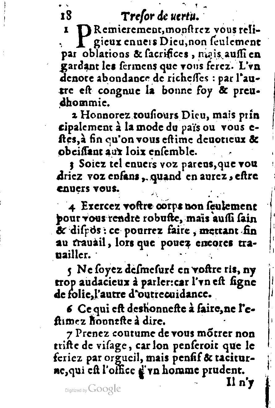 1576 - Benoît Rigaud - Trésor de vertu - British Library