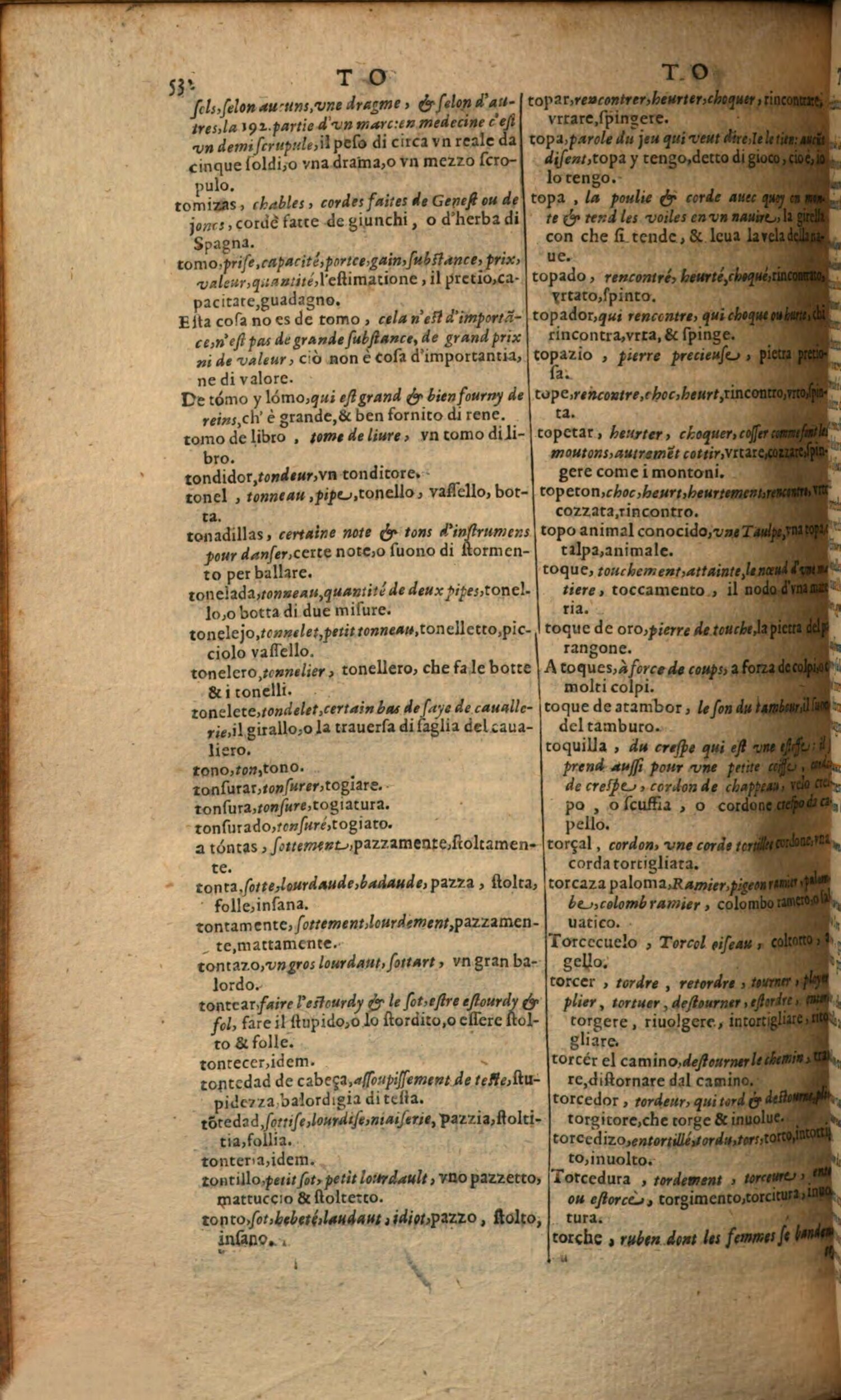 1617 - Samuel Crespin - Trésor des trois langues espagnole, française et italienne (Première partie) - Regensburg