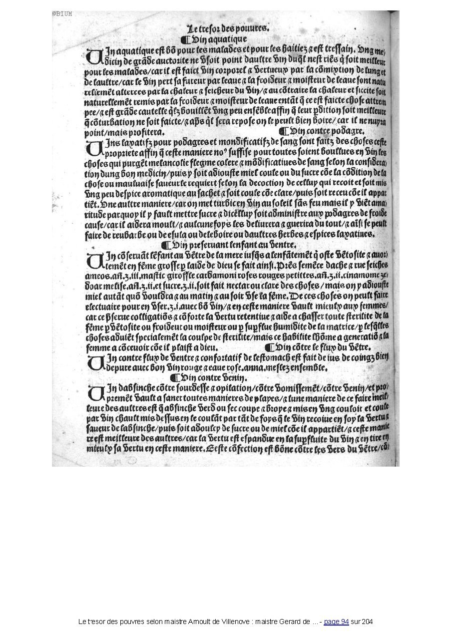 1518 - Claude Nourry - Trésor des pauvres - BIU Santé