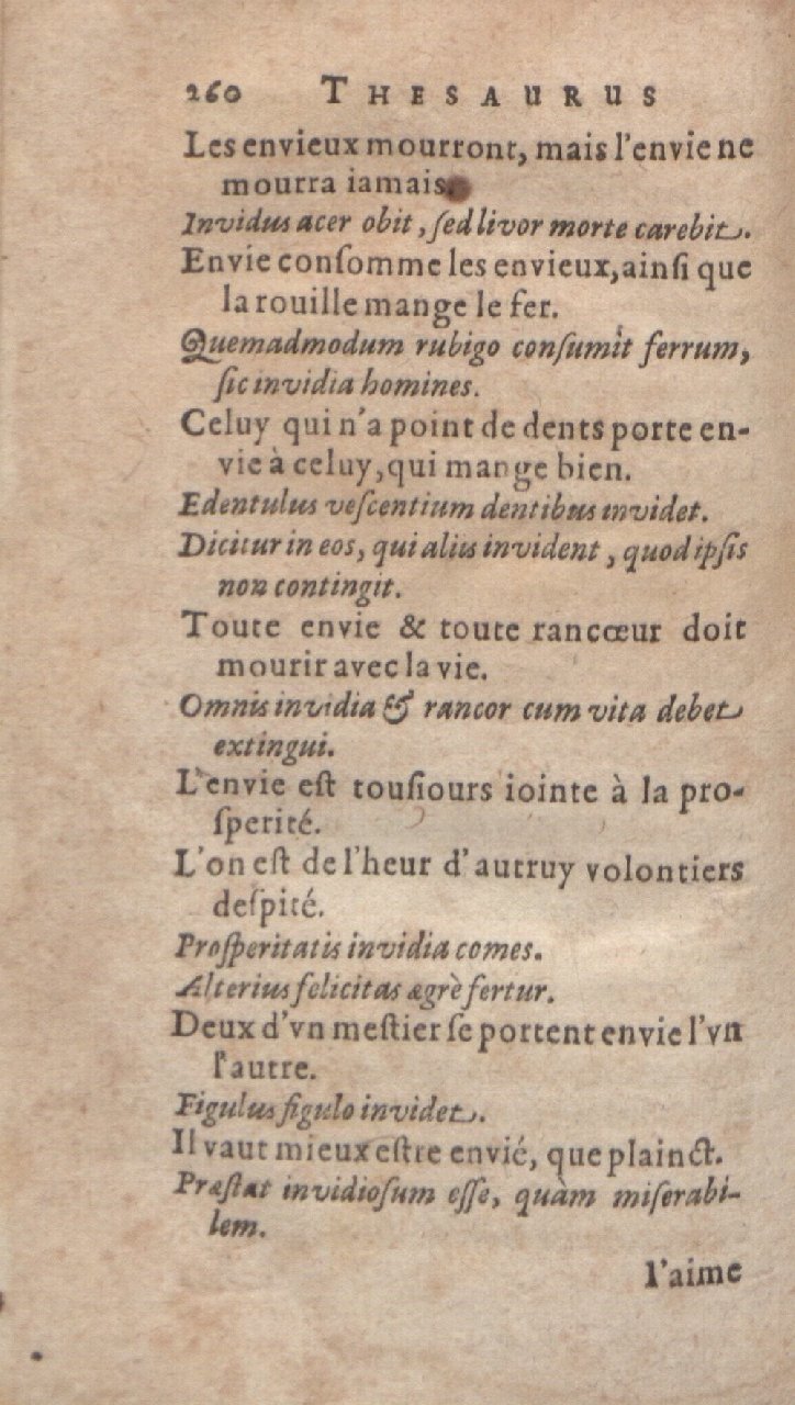 1612 - Dominicus Custos - Trésor des proverbes français  - Bibliopol-Olomuc