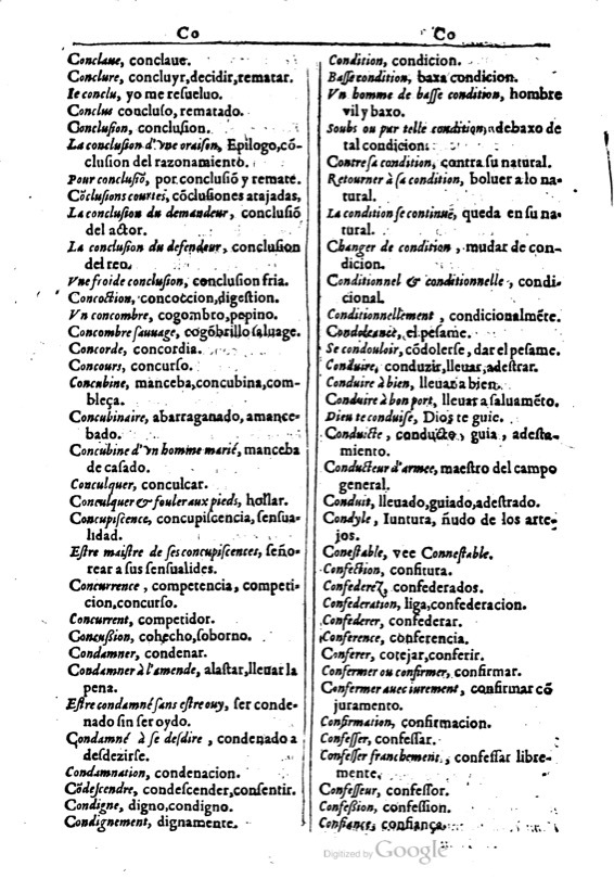 1616 - Veuve Marc Orry - Trésor des deux langues espagnole et française (Première et Seconde parties) - BM Lyon