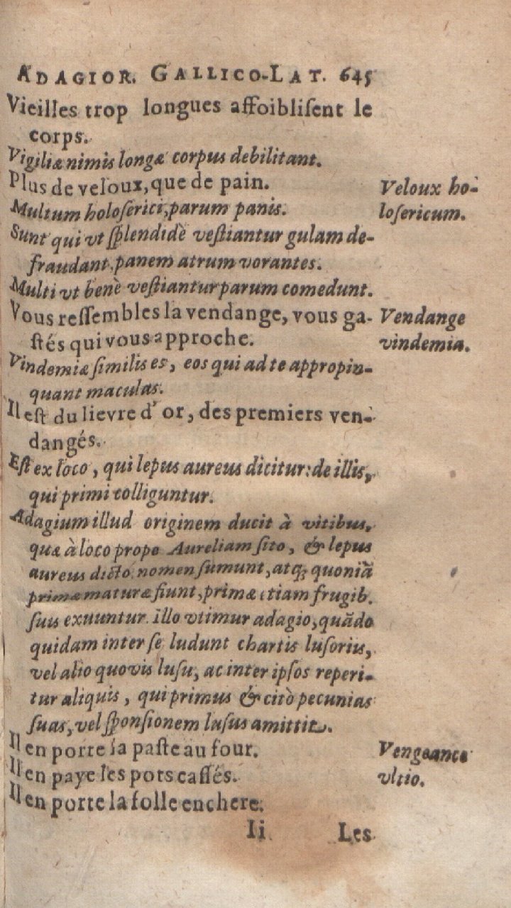 1612 - Dominicus Custos - Trésor des proverbes français  - Bibliopol-Olomuc