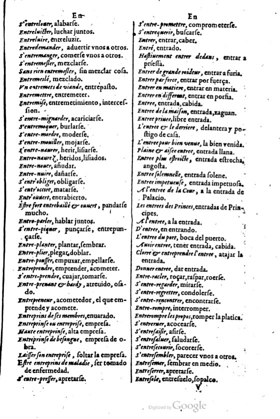 1621 - Adrian Tiffaine - Trésor des deux langues espagnole et française - BM Lyon