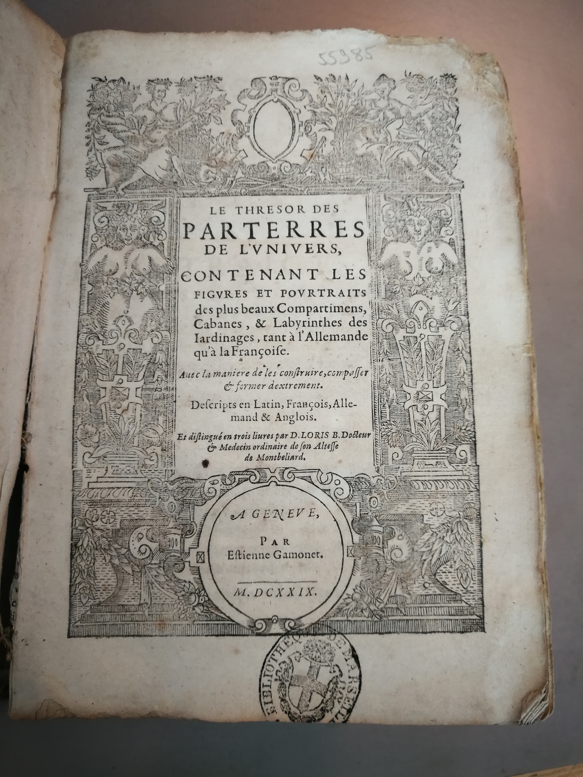 1629 - Étienne Gamonet - Trésor des parterres de l’univers - BM Marseille