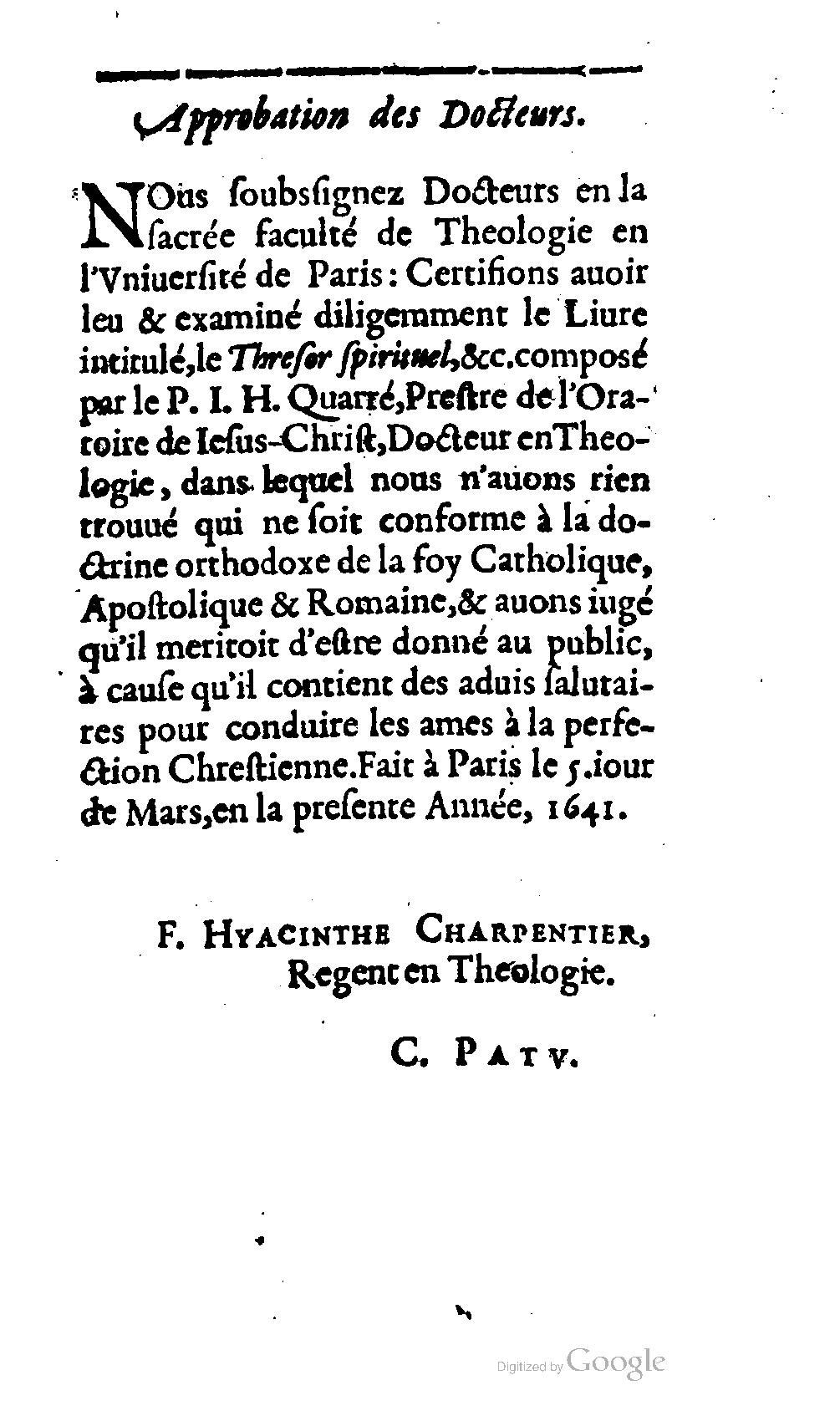 1646 - Antoine Cellier et Pierre Compagnon - Trésor spirituel contenant les obligations - BM Lyon 1646 - Antoine Cellier et Pierre Compagnon - Trésor spirituel contenant les obligations - BM Lyon