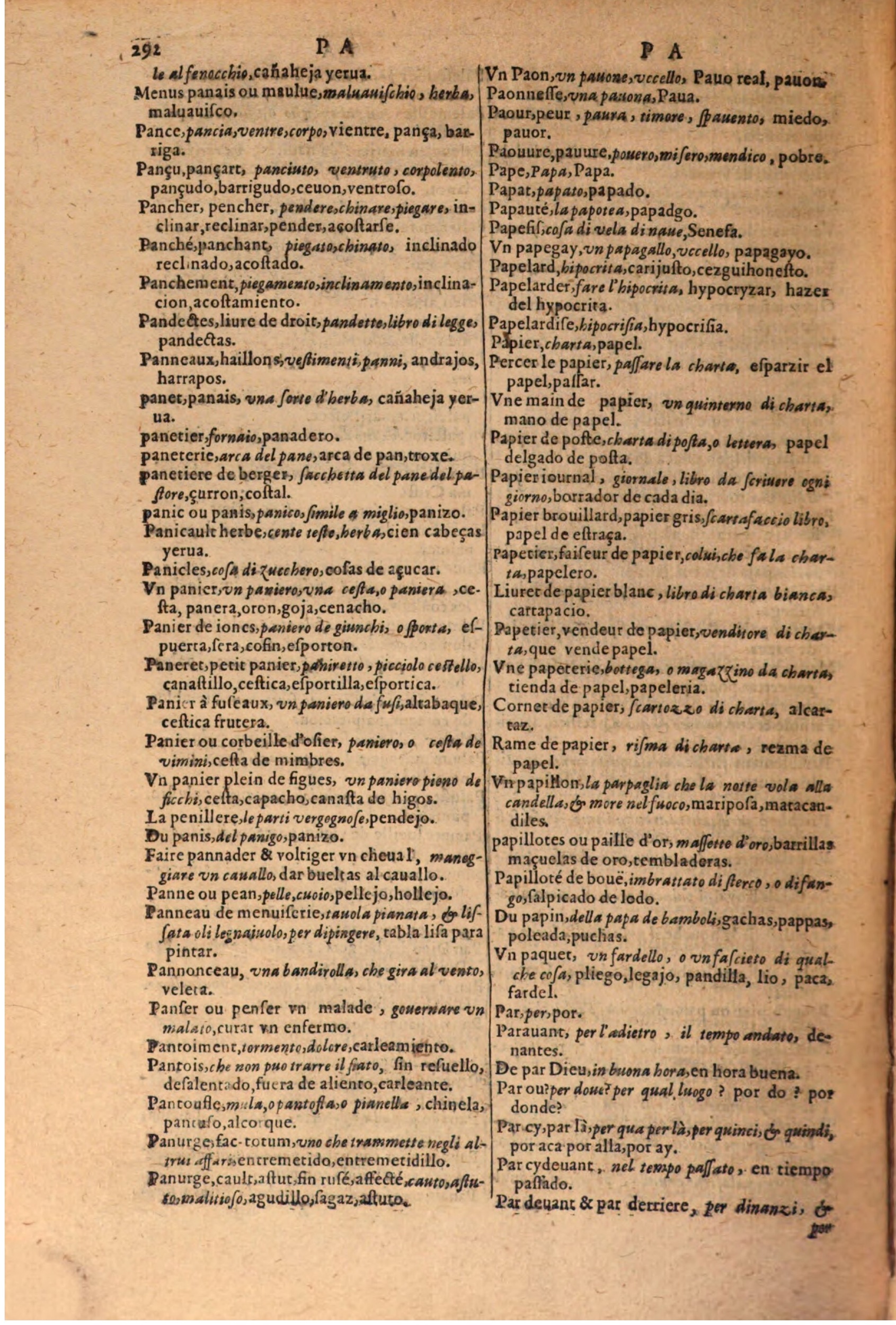 1616 - Pierre de la Rovière - Trésor des trois langues (Seconde partie) - BSB Munich