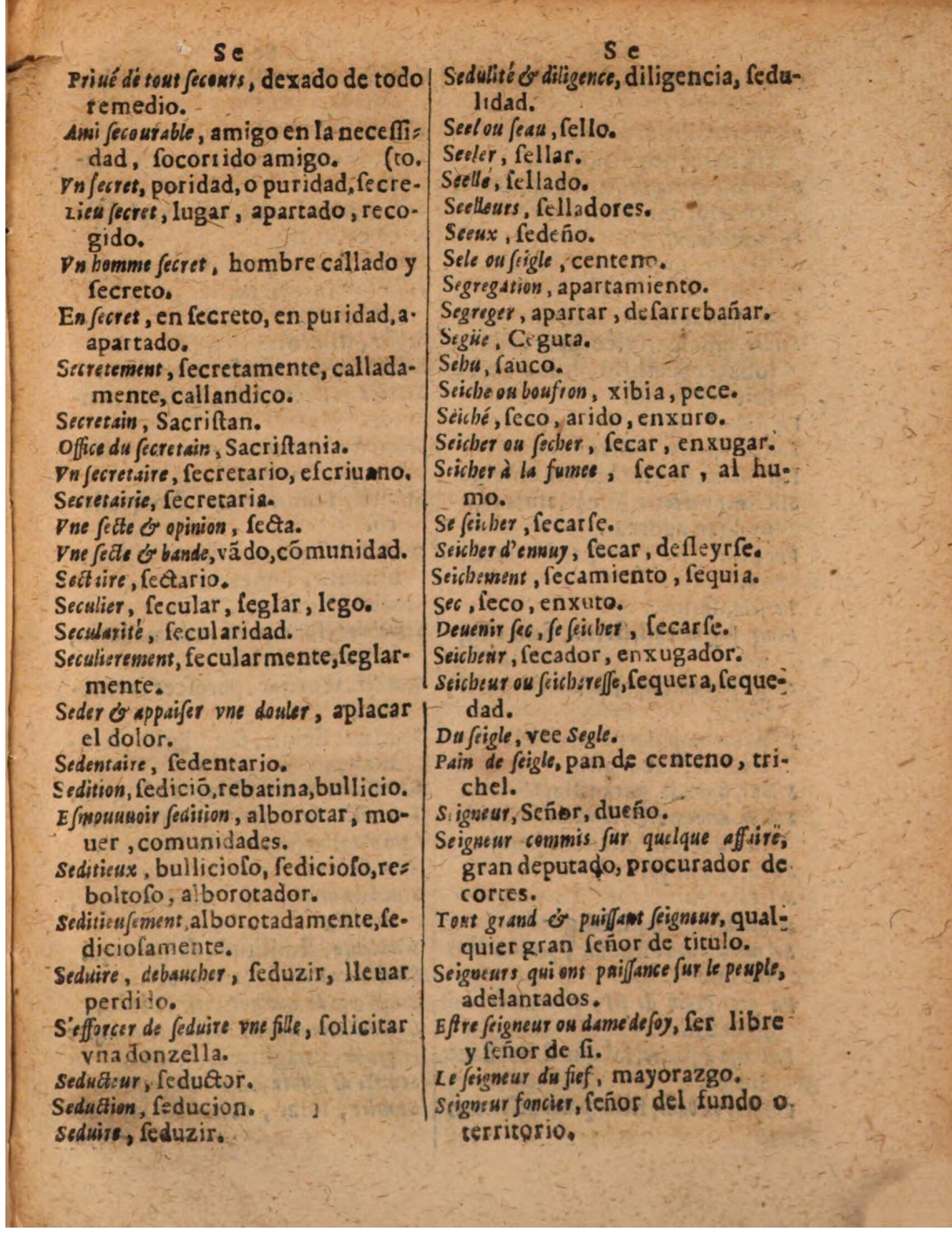 1624 - Hubert Antoine - Trésor des deux langues espagnole et française (Seconde partie) - BSB Munich