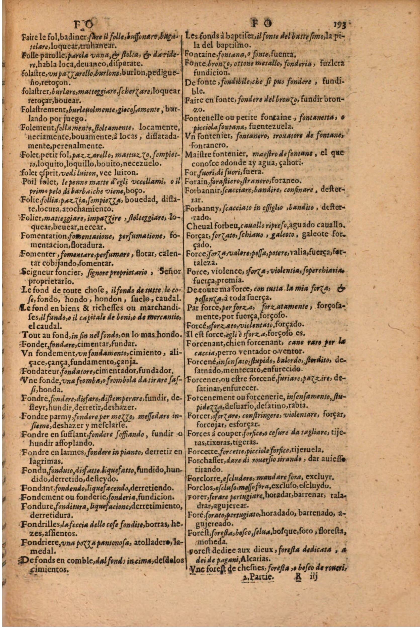1616 - Pierre de la Rovière - Trésor des trois langues (Seconde partie) - BSB Munich