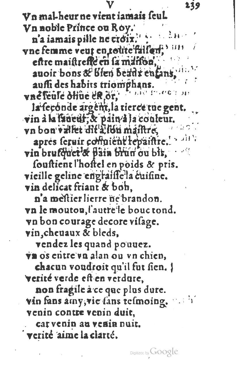 1581 - Nicolas Bonfons  - Trésor des sentences dorées - Princeton