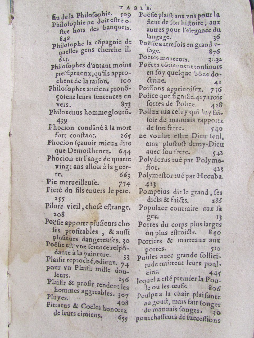 1578 - Jean Poupy - Trésor des morales de Plutarque - Vitré