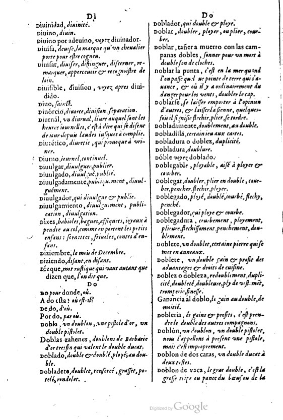 1621 - Adrian Tiffaine - Trésor des deux langues espagnole et française - BM Lyon