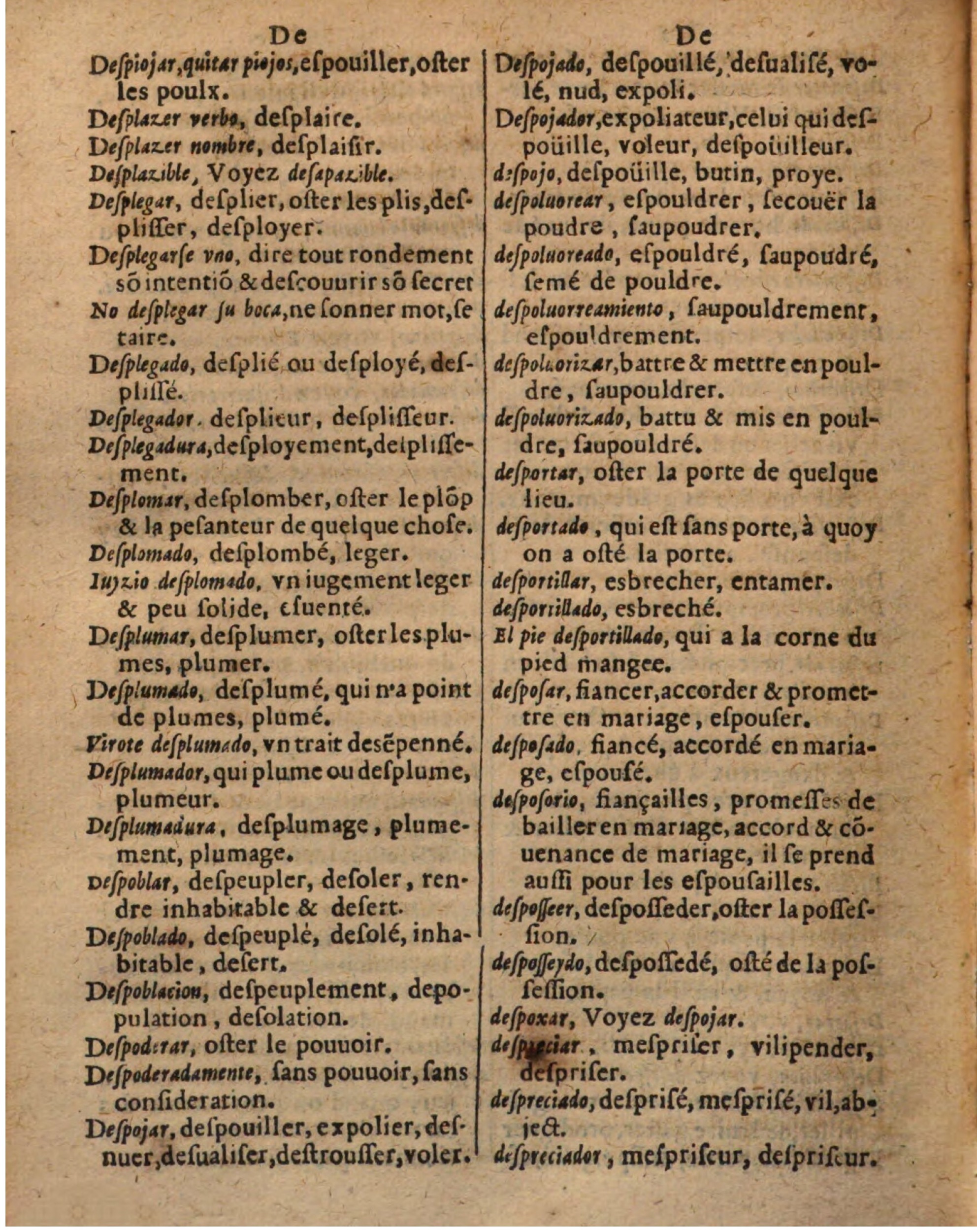 1625 - Hubert Antoine - Trésor des deux langues espagnole et française - Augsbourg