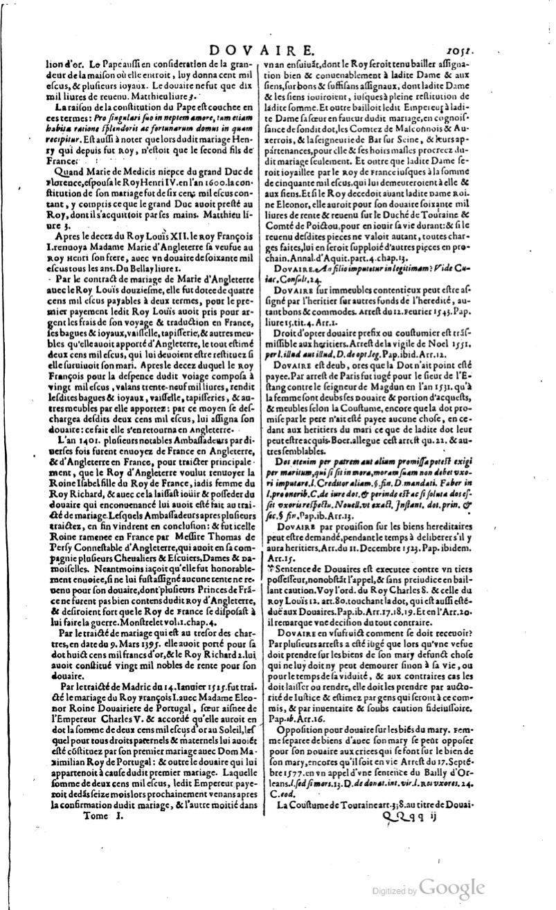 1629 - Veuve Nicolas Buon - Trésor du droit français (29620 T. 1) - BM Lyon