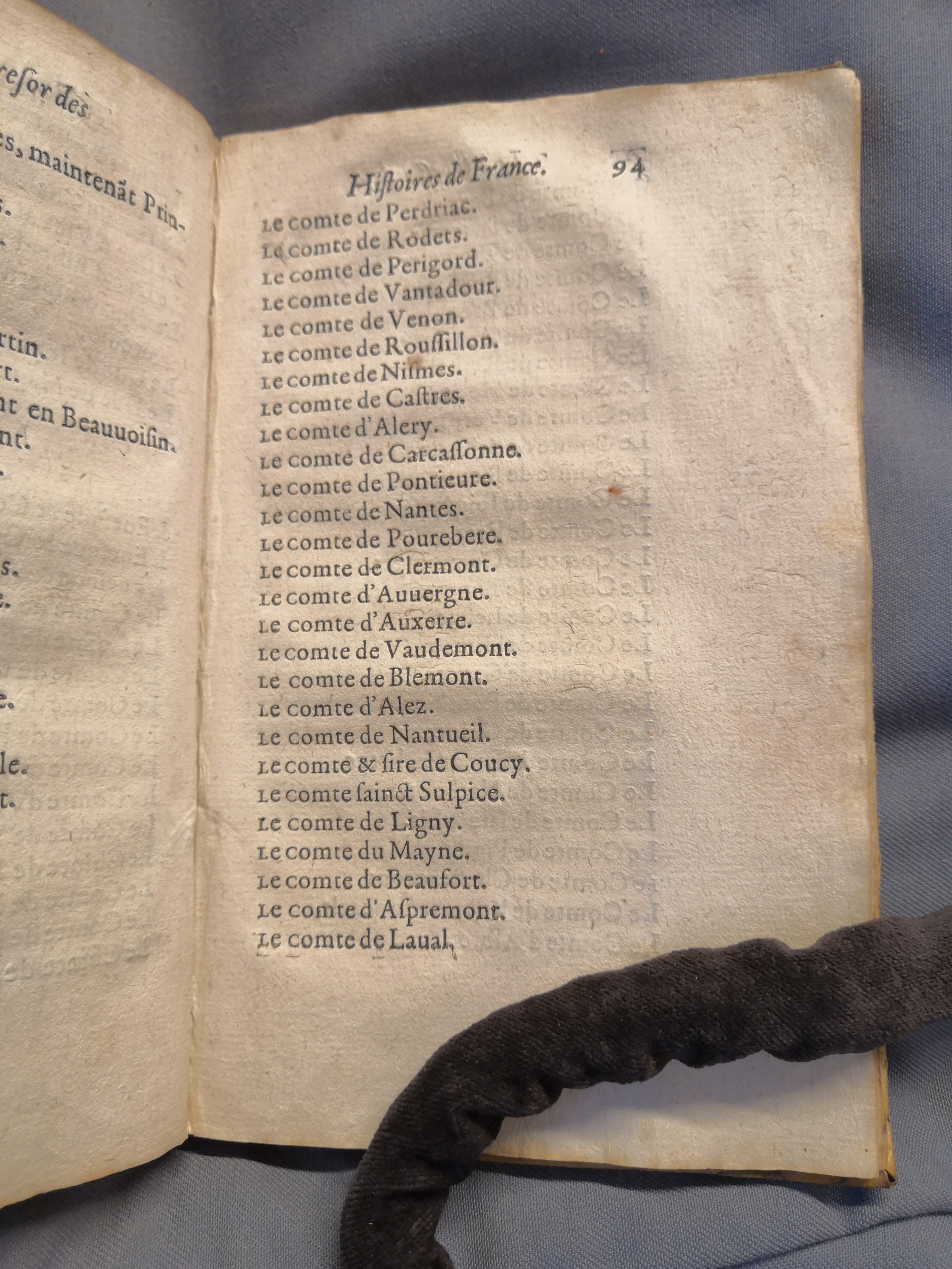 1614 - Jean Corrozet - Trésor des histoires de France - Amsterdam