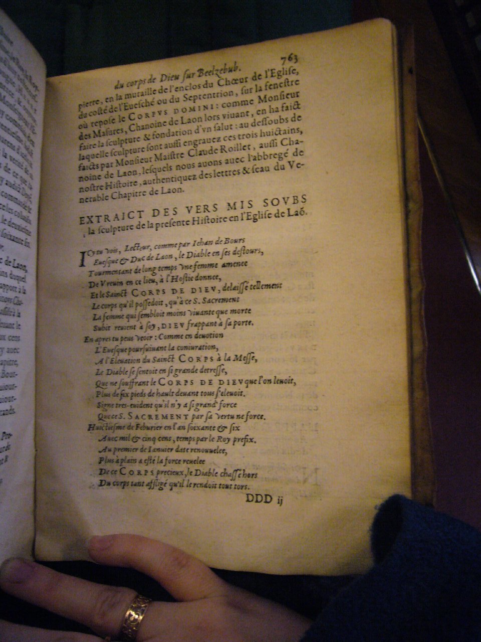 1578 - Nicolas Chesneau - Trésor et entière histoire de la triomphante victoire du corps de Dieu sur l’esprit malin - BnF Arsenal