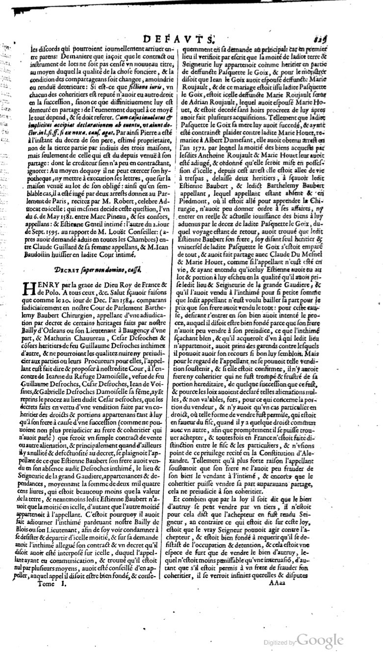 1629 - Veuve Nicolas Buon - Trésor du droit français (29620 T. 1) - BM Lyon