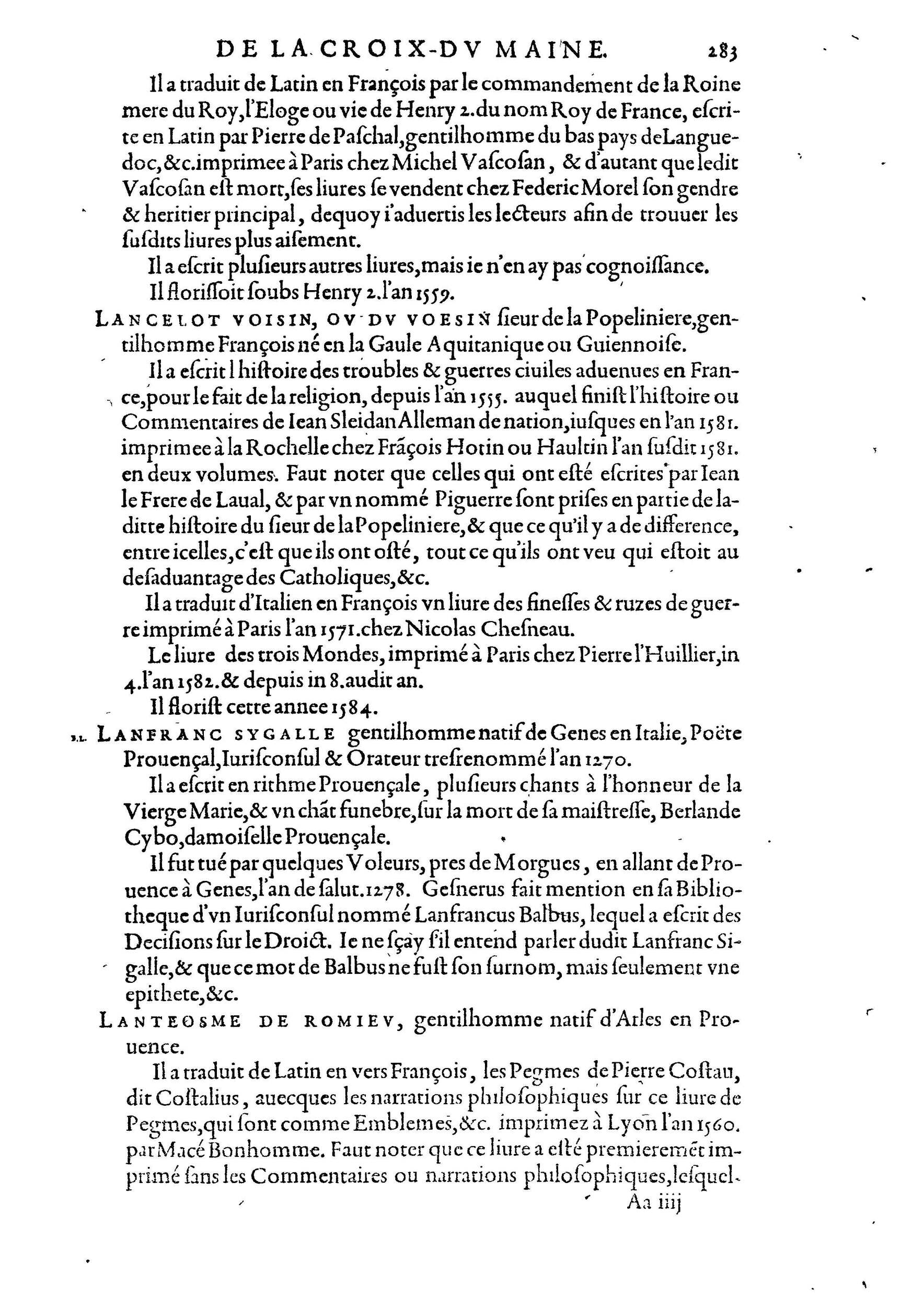 1584 - Abel L&#039;Angelier - Bibliothèques françaises - BnF