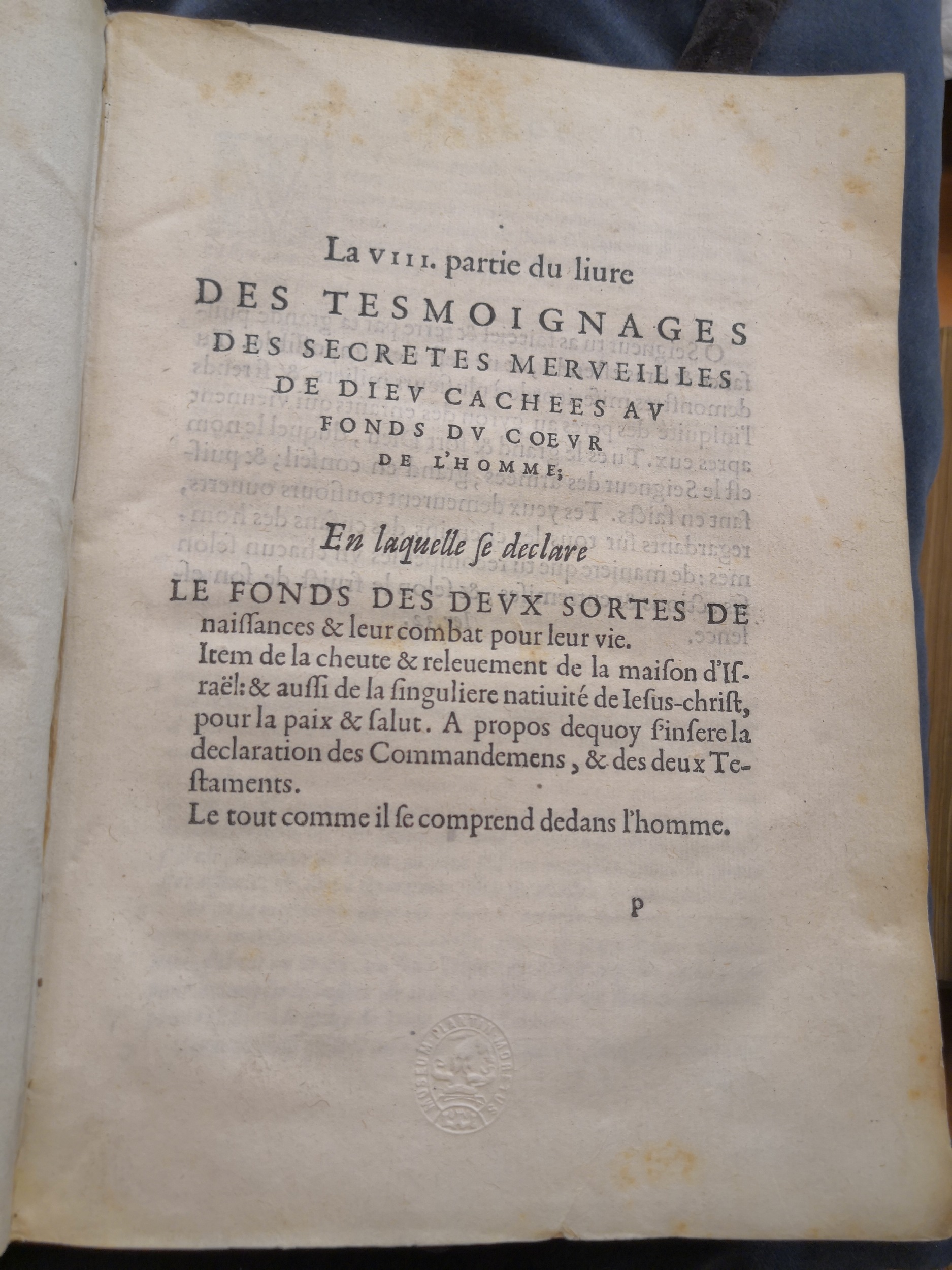 1581c. - Christophe Plantin - Le Livre des témoignages du Trésor caché au champ (Livres 2, 4, 6 et 7) - Anvers Musée Plantin Moretus