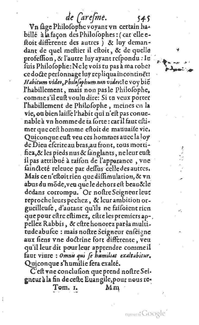 1607 - Nicolas Du Fossé - Trésor quadragésimal - T 01 - BM Lyon