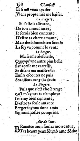 1623 - Jacques Cailloüé - Trésor ou recueil des chansons amoureuses - British Library