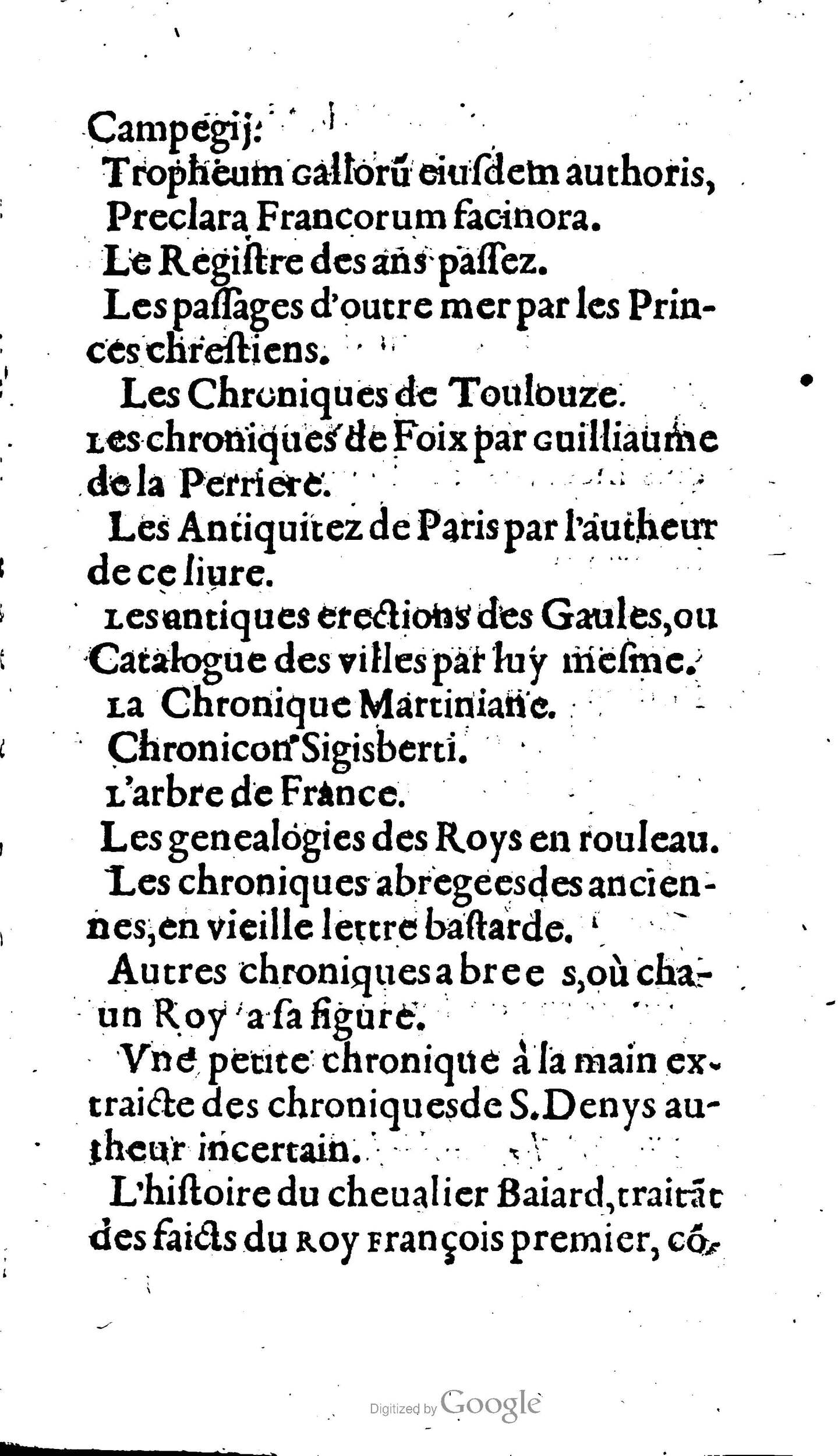 1604 - Galiot Corrozet - Trésor des histoires de France - BnF Arsenal