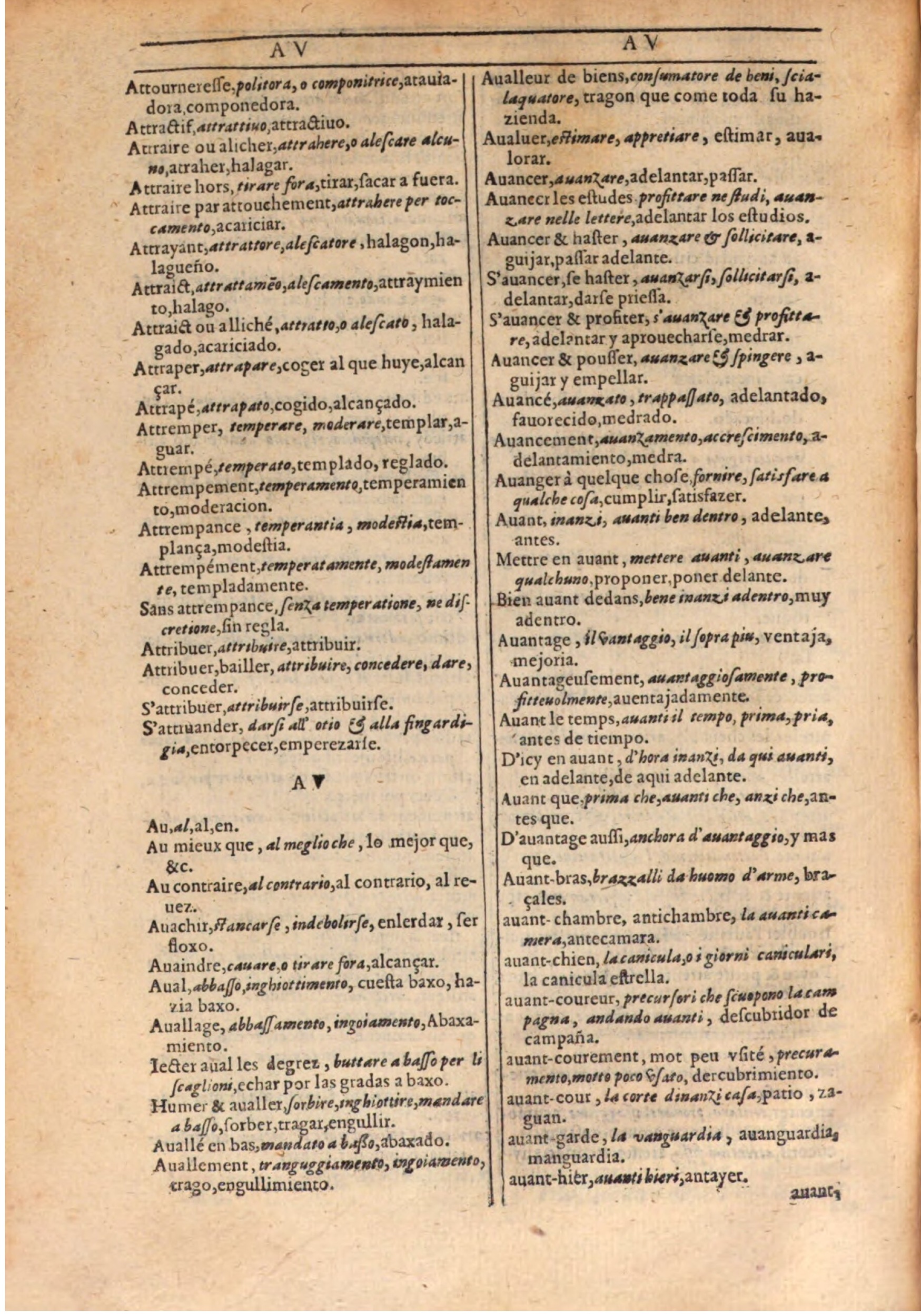 1609 - Philippe Albert et Alexandre Pernet - Trésor des trois langues française, italienne et espagnole (Seconde partie) - BSB Munich