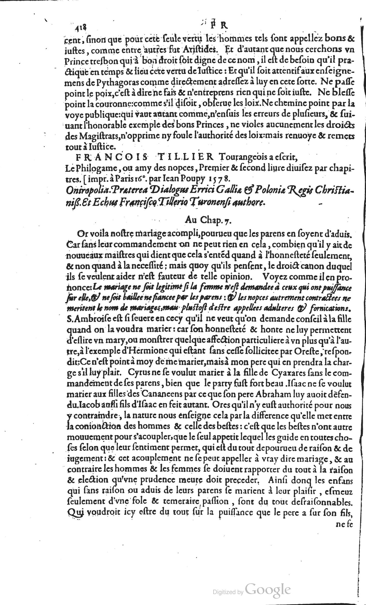 1585 - Barthélemy Honorat - Bibliothèques françaises - BSB Munich