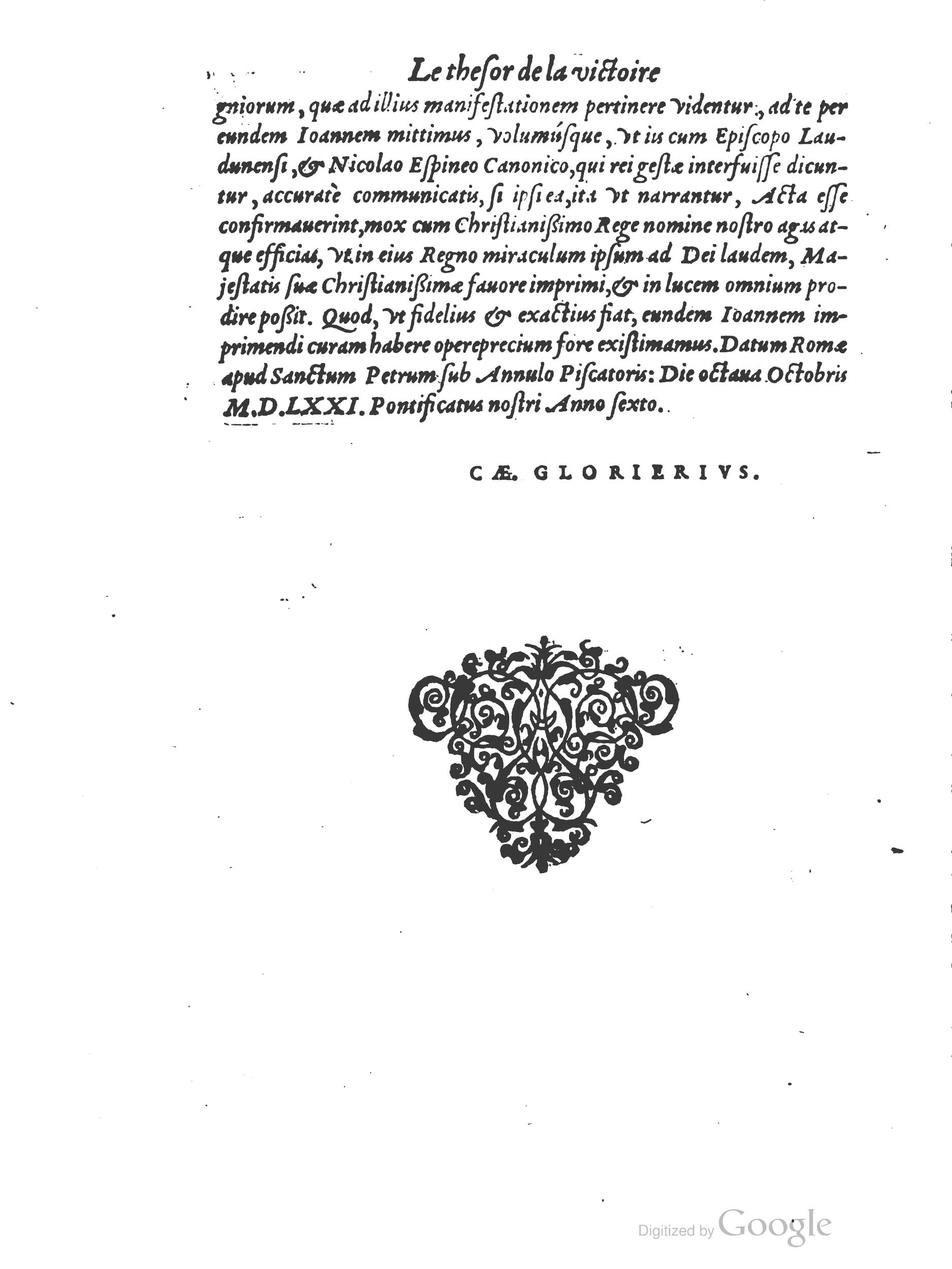 1578 - Nicolas Chesneau - Trésor et entière histoire de la triomphante victoire du corps de Dieu sur l’esprit malin - British Library 1578 - Nicolas Chesneau - Trésor et entière histoire de la triomphante victoire du corps de Dieu sur l’esprit malin - British Library