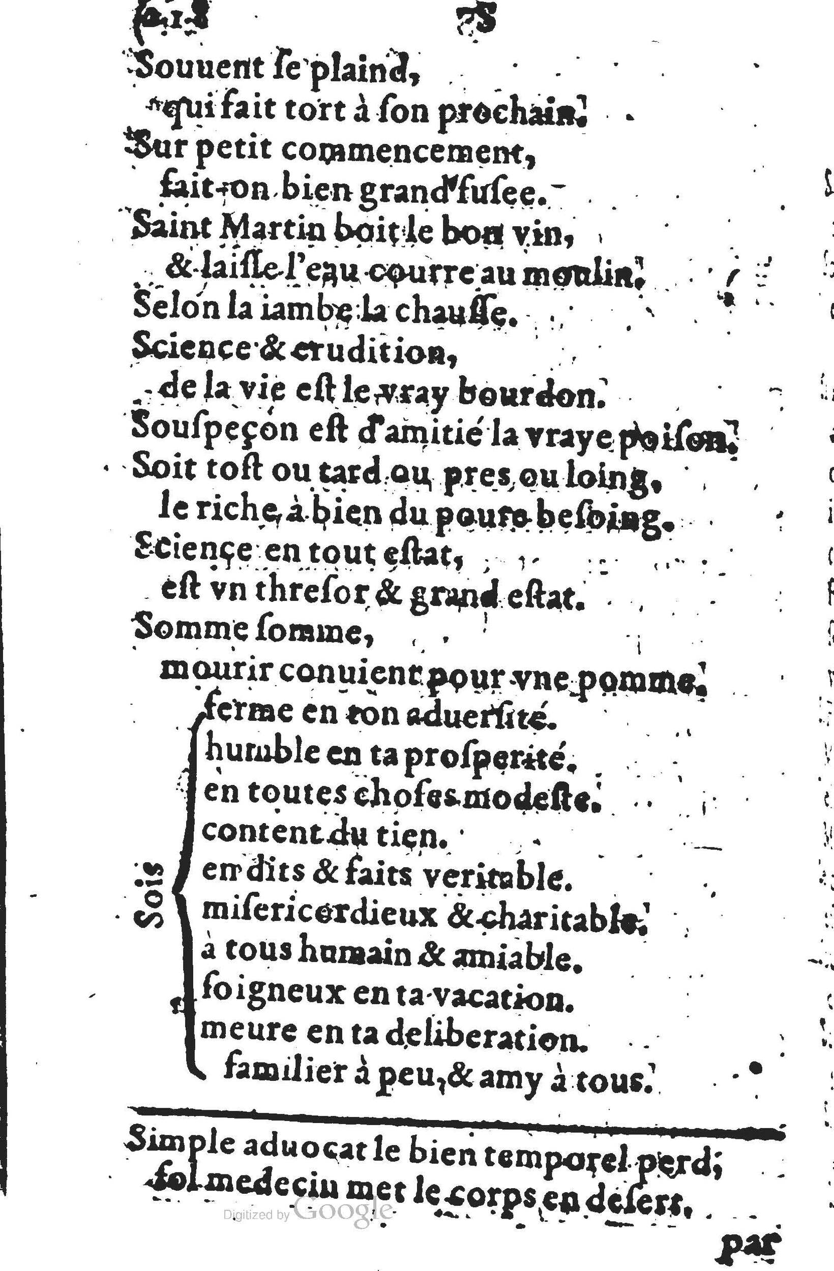 1578 - Nicolas Lescuyer - Trésor des sentences dorées - UGent
