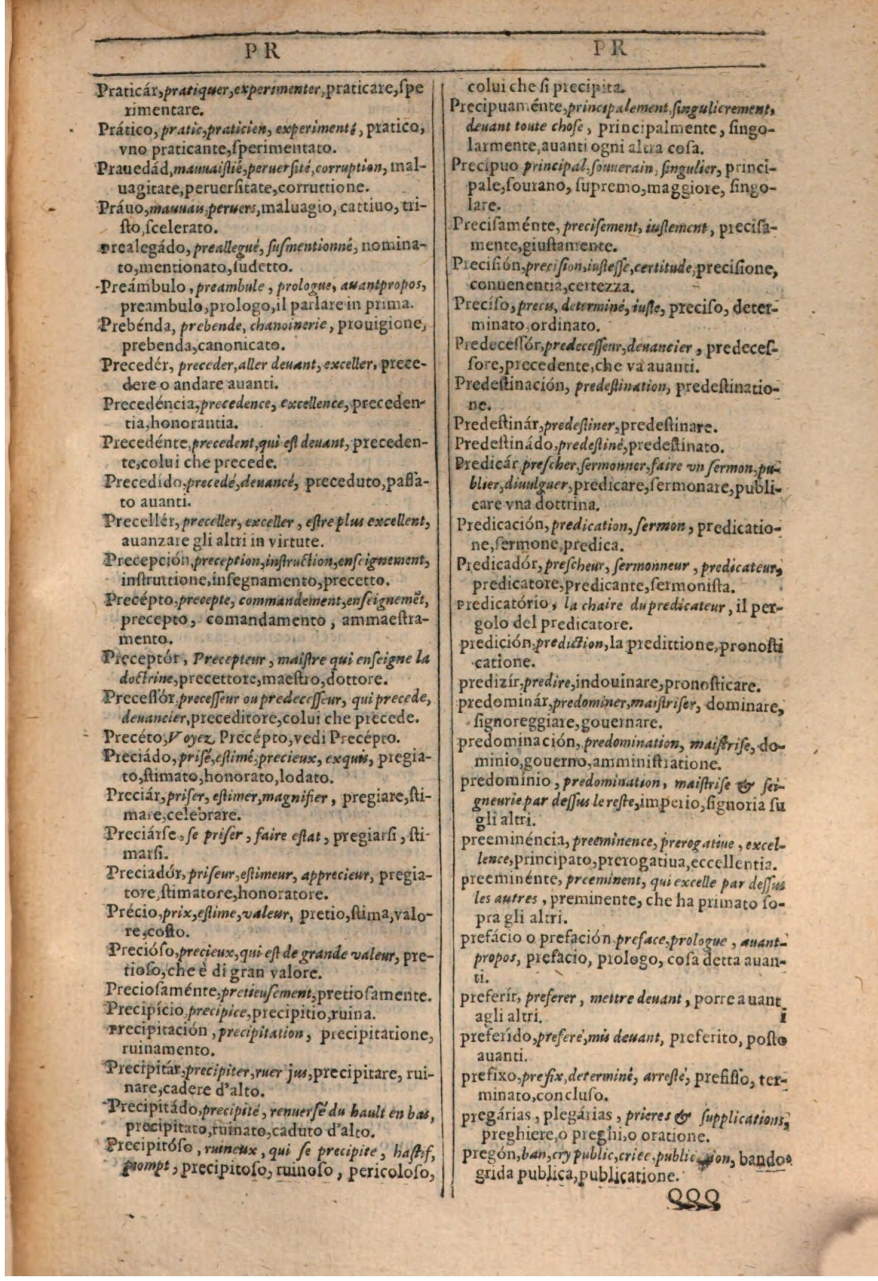 1609 - Philippe Albert et Alexandre Pernet - Trésor des trois langues française, italienne et espagnole (Première partie) - BSB Munich 1609 - Philippe Albert et Alexandre Pernet - Trésor des trois langues française, italienne et espagnole (Première partie) - BSB Munich