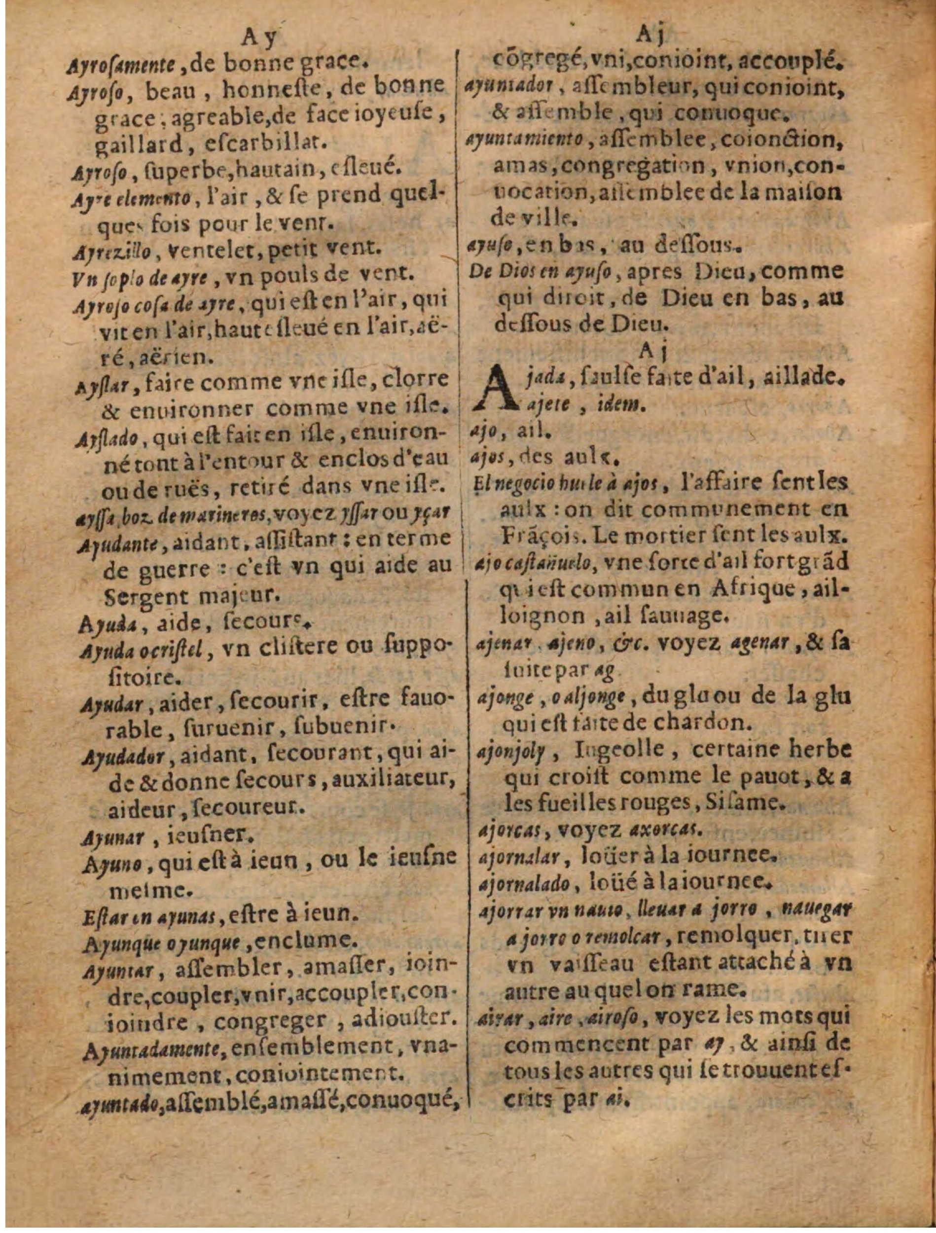 1625 - Hubert Antoine - Trésor des deux langues espagnole et française - Augsbourg