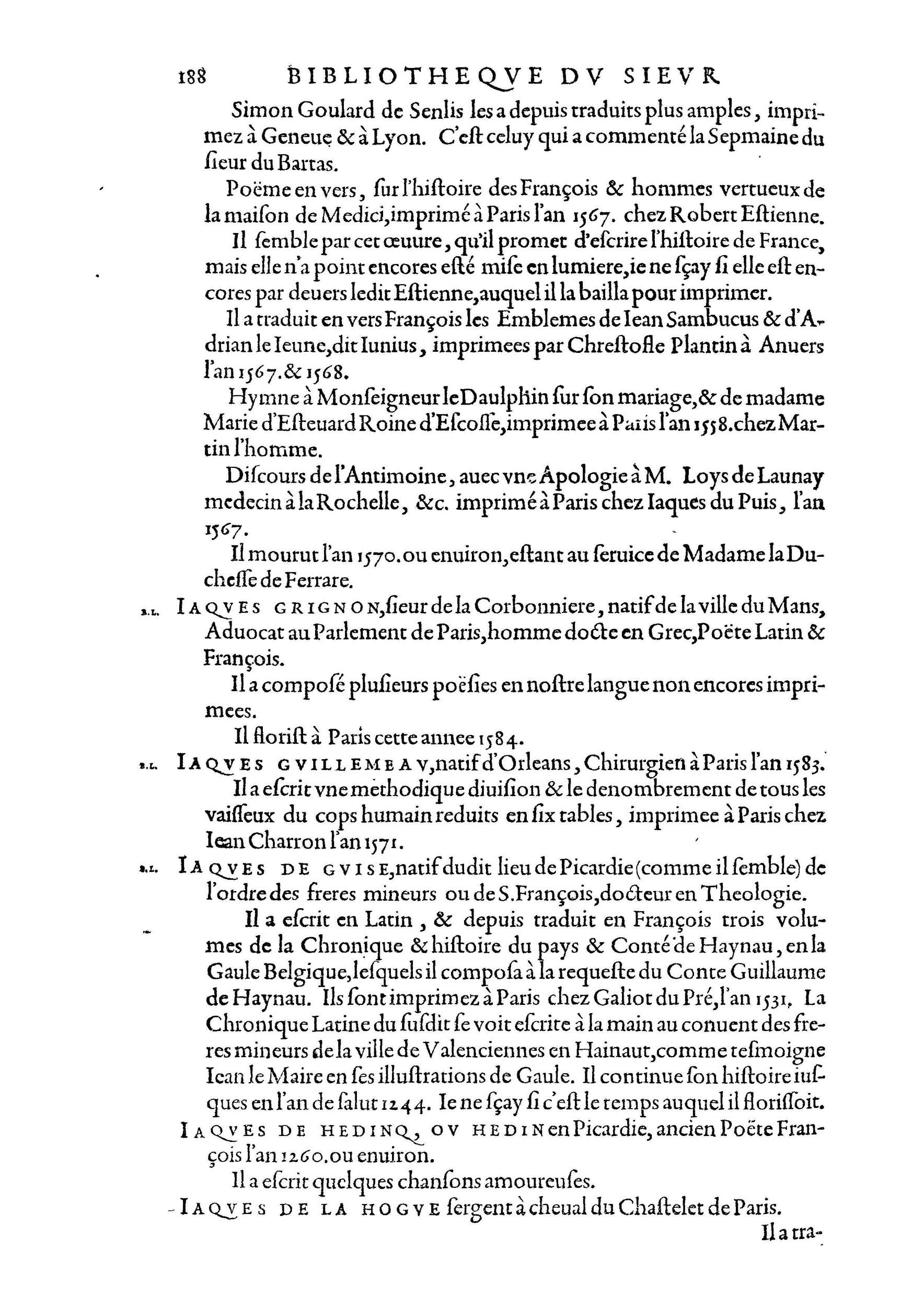 1584 - Abel L&#039;Angelier - Bibliothèques françaises - BnF