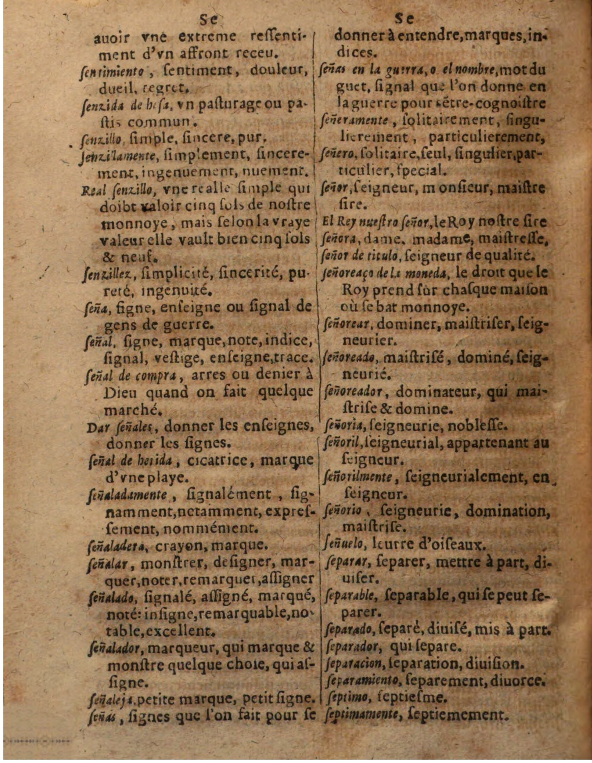 1625 - Hubert Antoine - Trésor des deux langues espagnole et française - Augsbourg