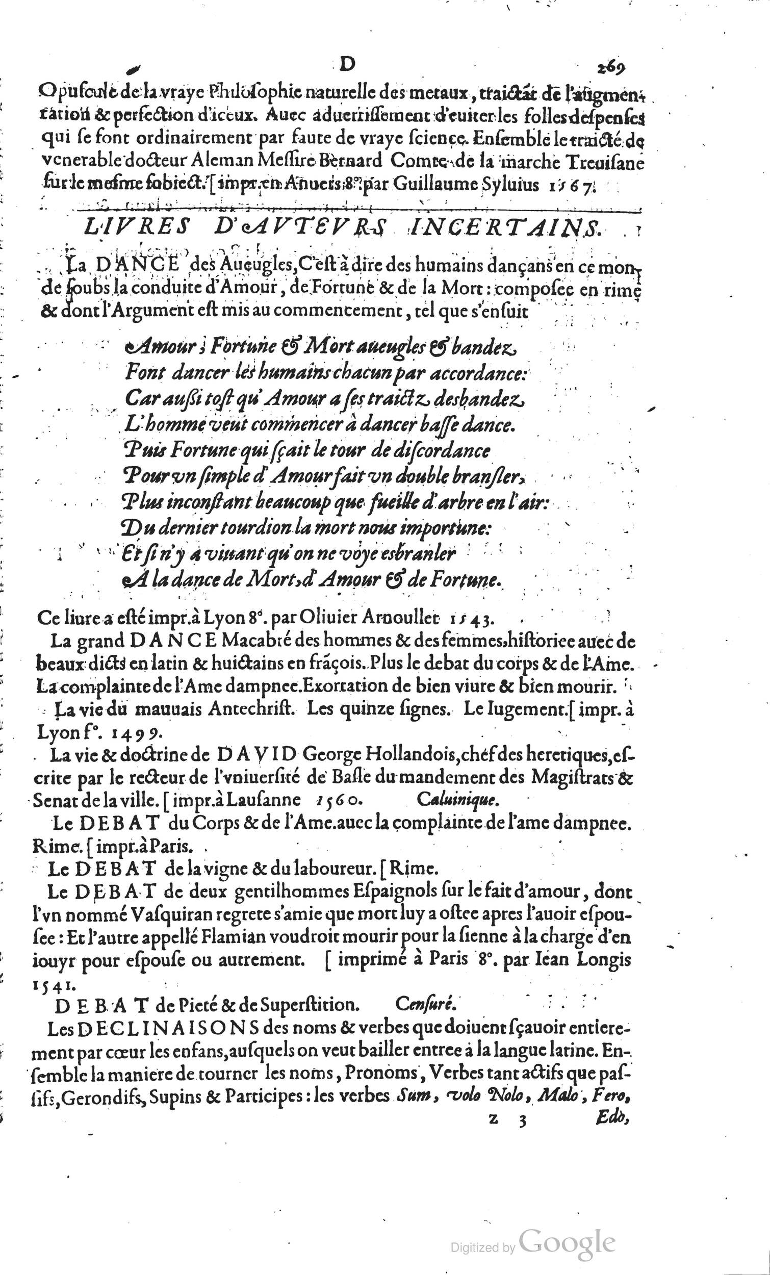 1585 - Barthélemy Honorat - Bibliothèques françaises - BSB Munich