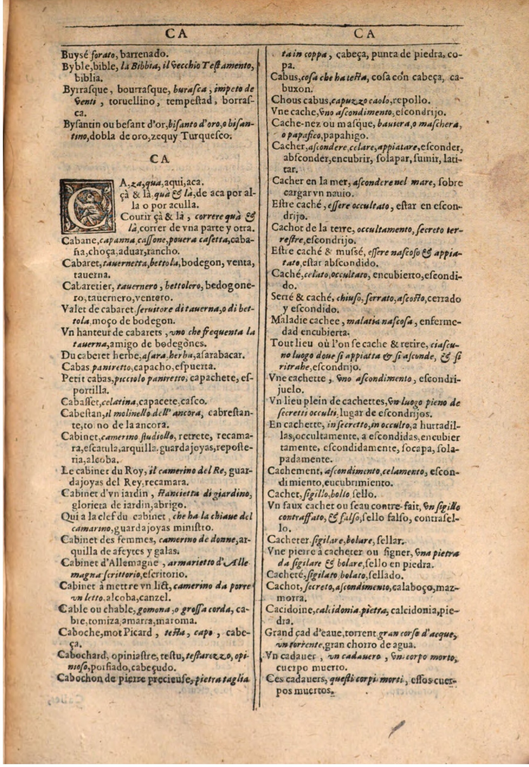 1609 - Philippe Albert et Alexandre Pernet - Trésor des trois langues française, italienne et espagnole (Seconde partie) - BSB Munich
