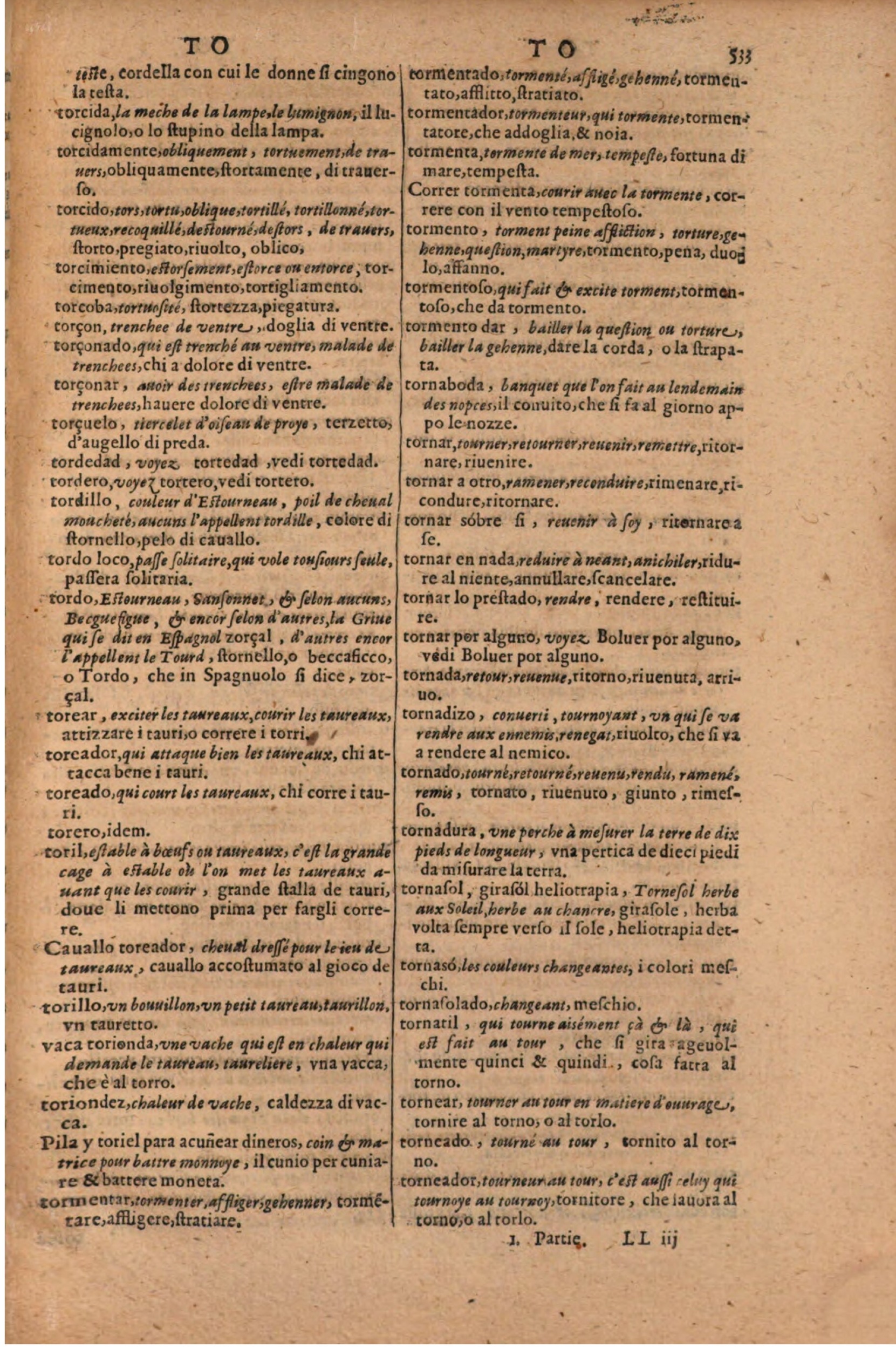 1606 - Samuel Crespin - Thresor des trois langues, francoise, italiene et espagnolle - BSB Munich