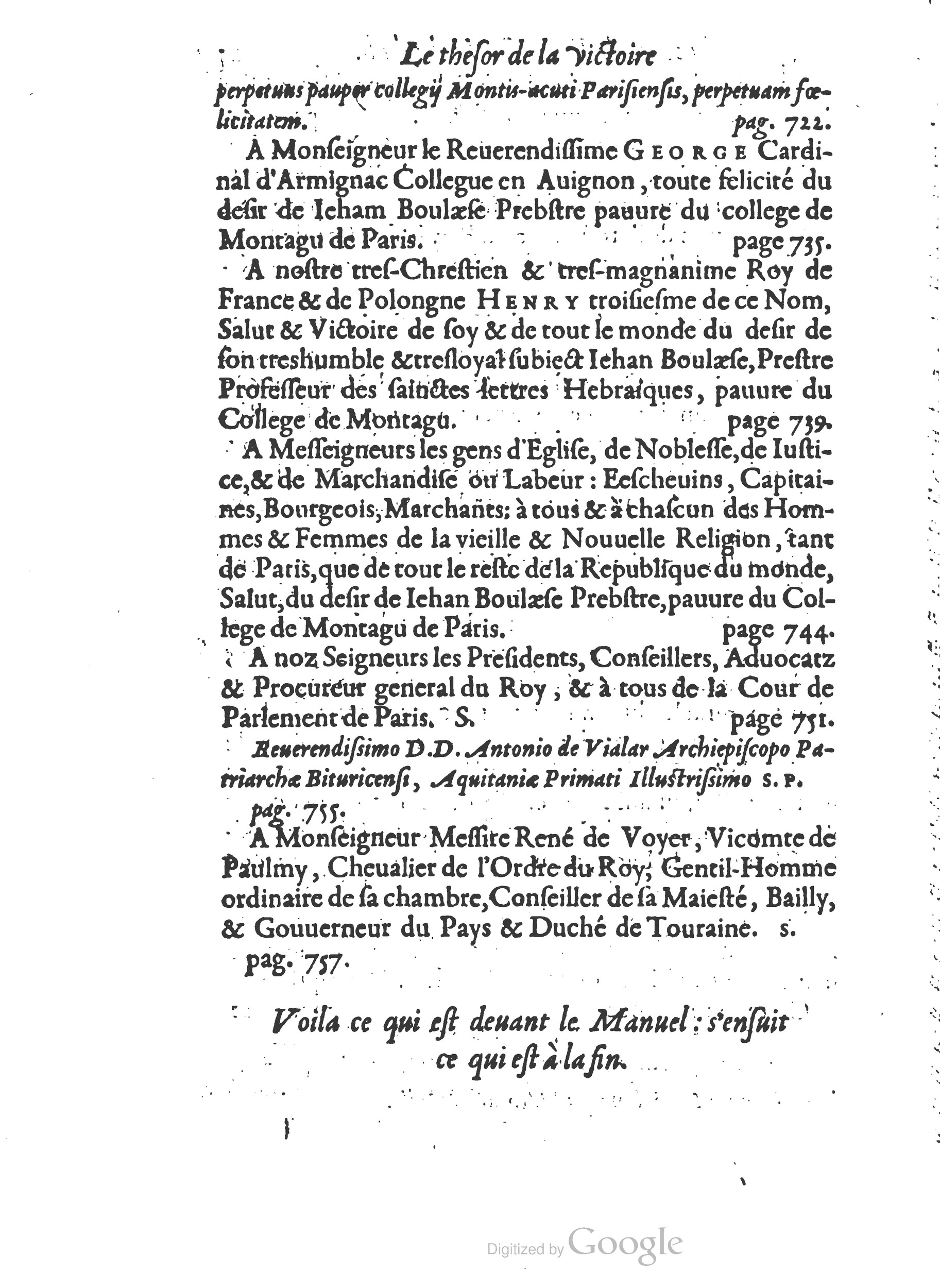 1578 - Nicolas Chesneau - Trésor et entière histoire de la triomphante victoire du corps de Dieu sur l’esprit malin - British Library