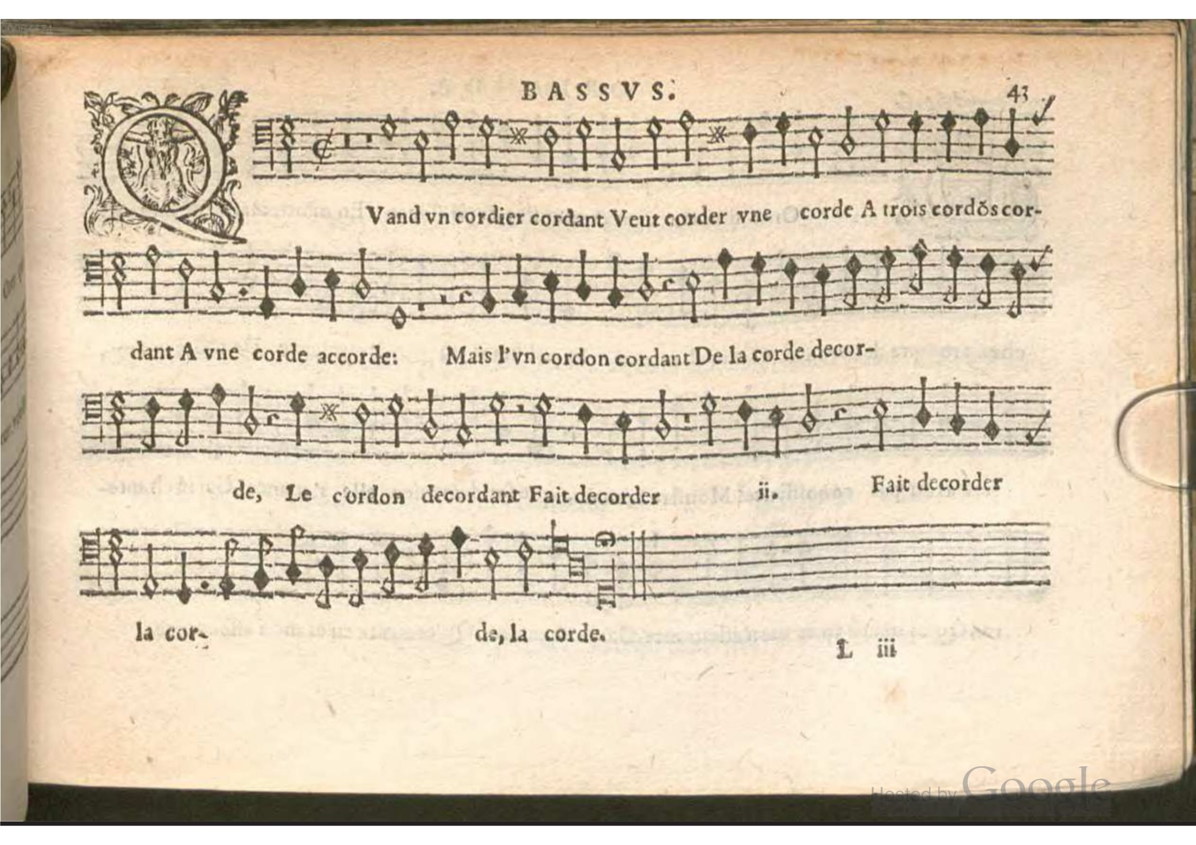 1576 - [Pierre de Saint-André] - Trésor de musique d’Orlande de Lassus Bassus - BSB Munich