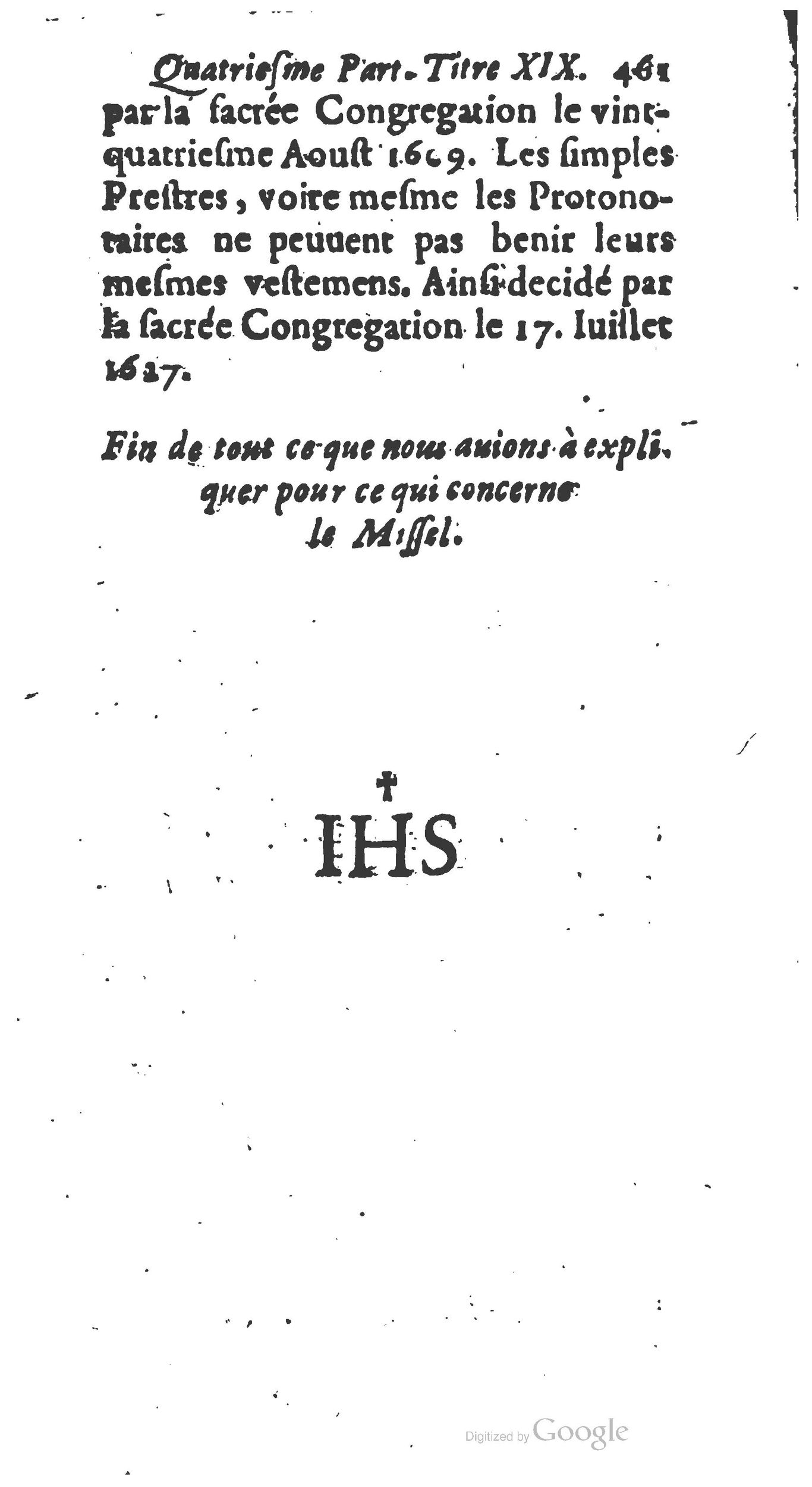 1651 - Jean Guillermet - Abrégé du trésor des cérémonies ecclésiastiques - BM Lyon