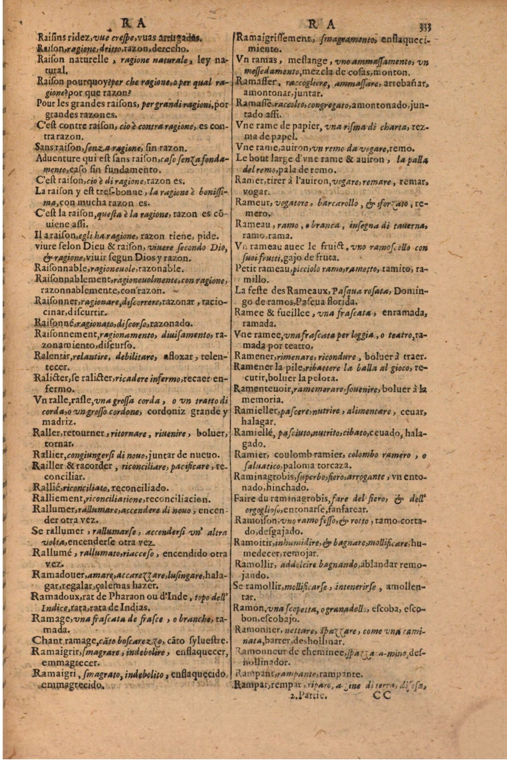 1616 - Pierre de la Rovière - Trésor des trois langues (Seconde partie) - BSB Munich