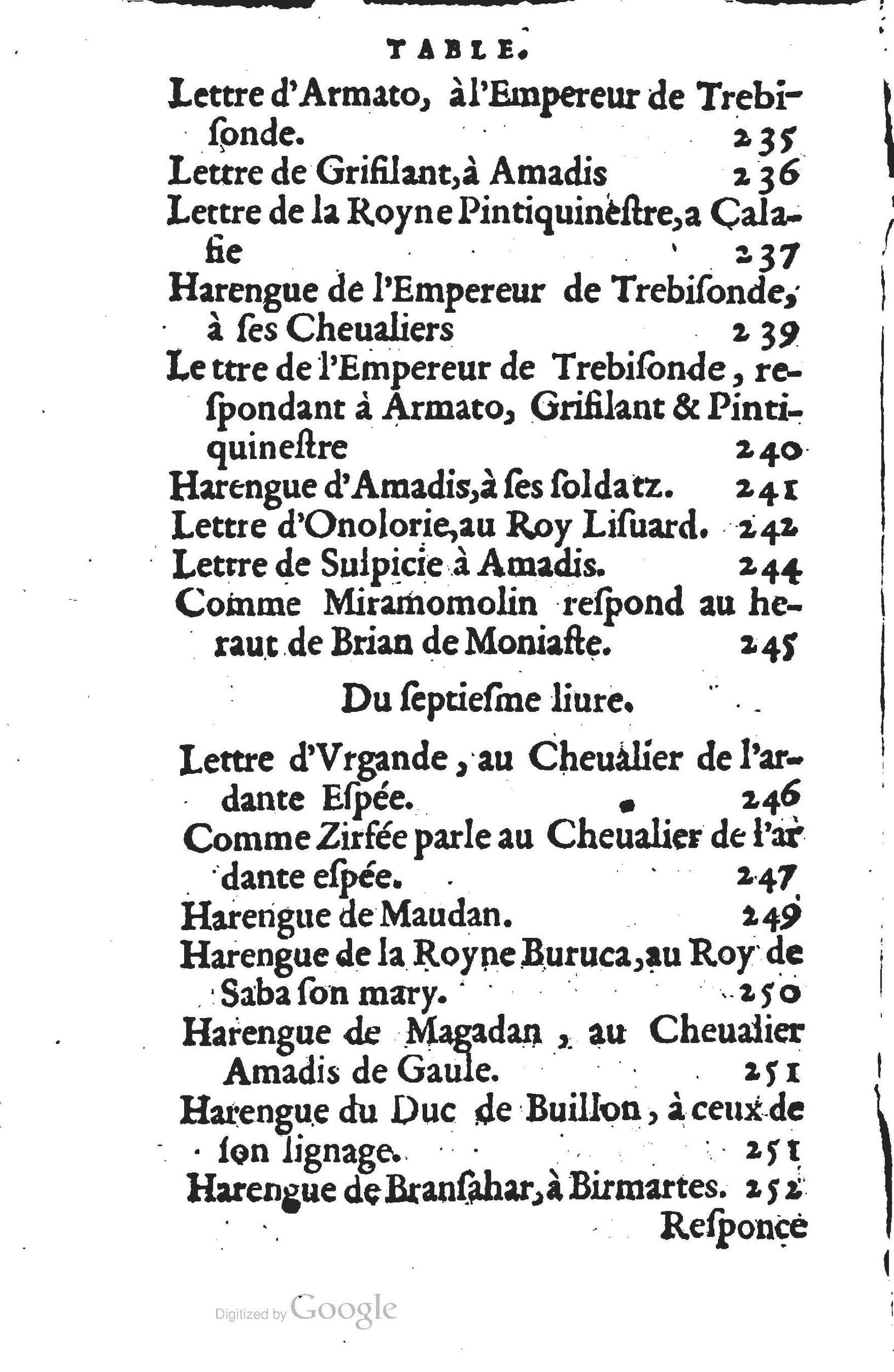 1560 - Jean d’Ogerolles et Gabriel Cotier Lyon - Trésor des Amadis - BSB Munich