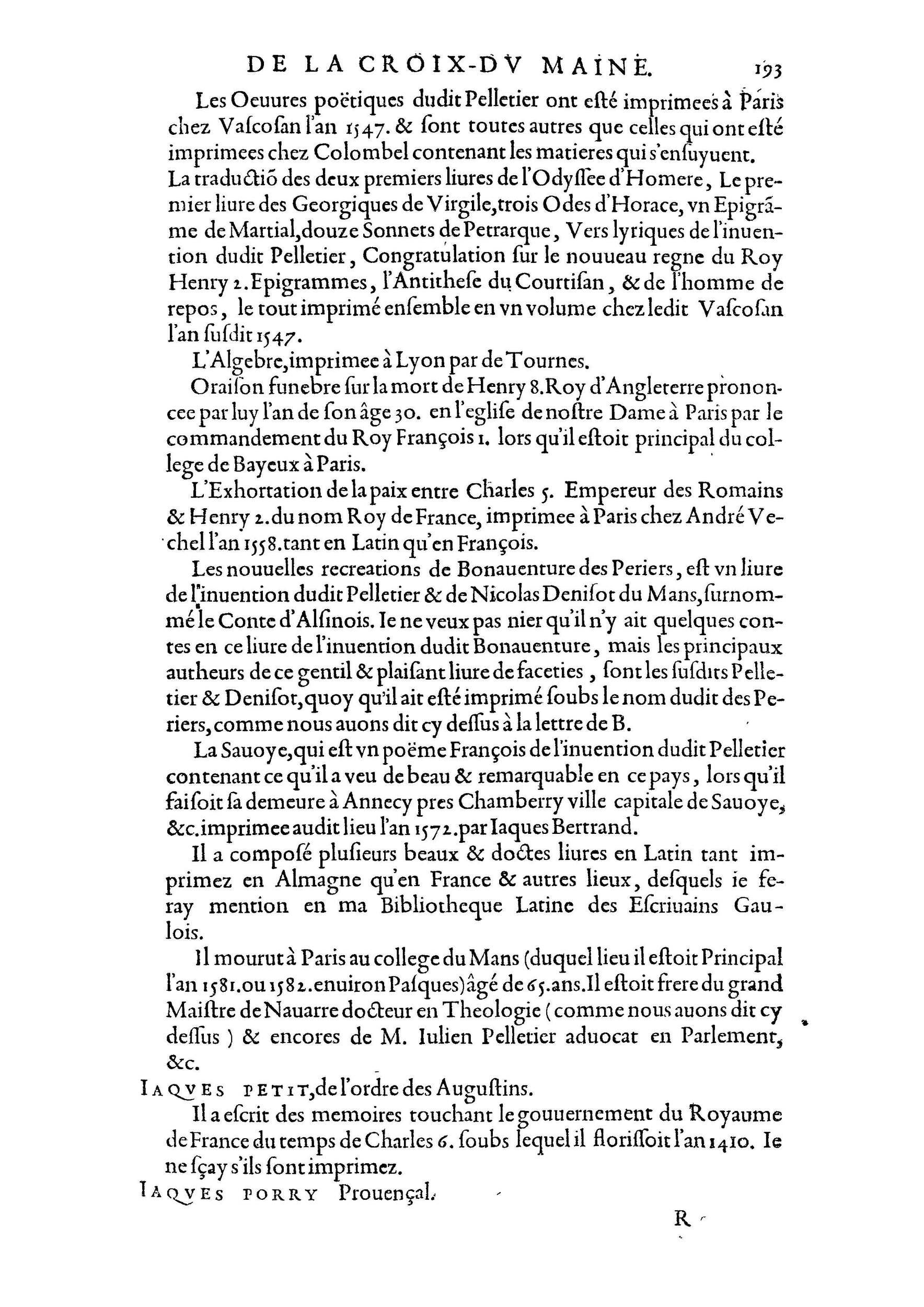 1584 - Abel L&#039;Angelier - Bibliothèques françaises - BnF